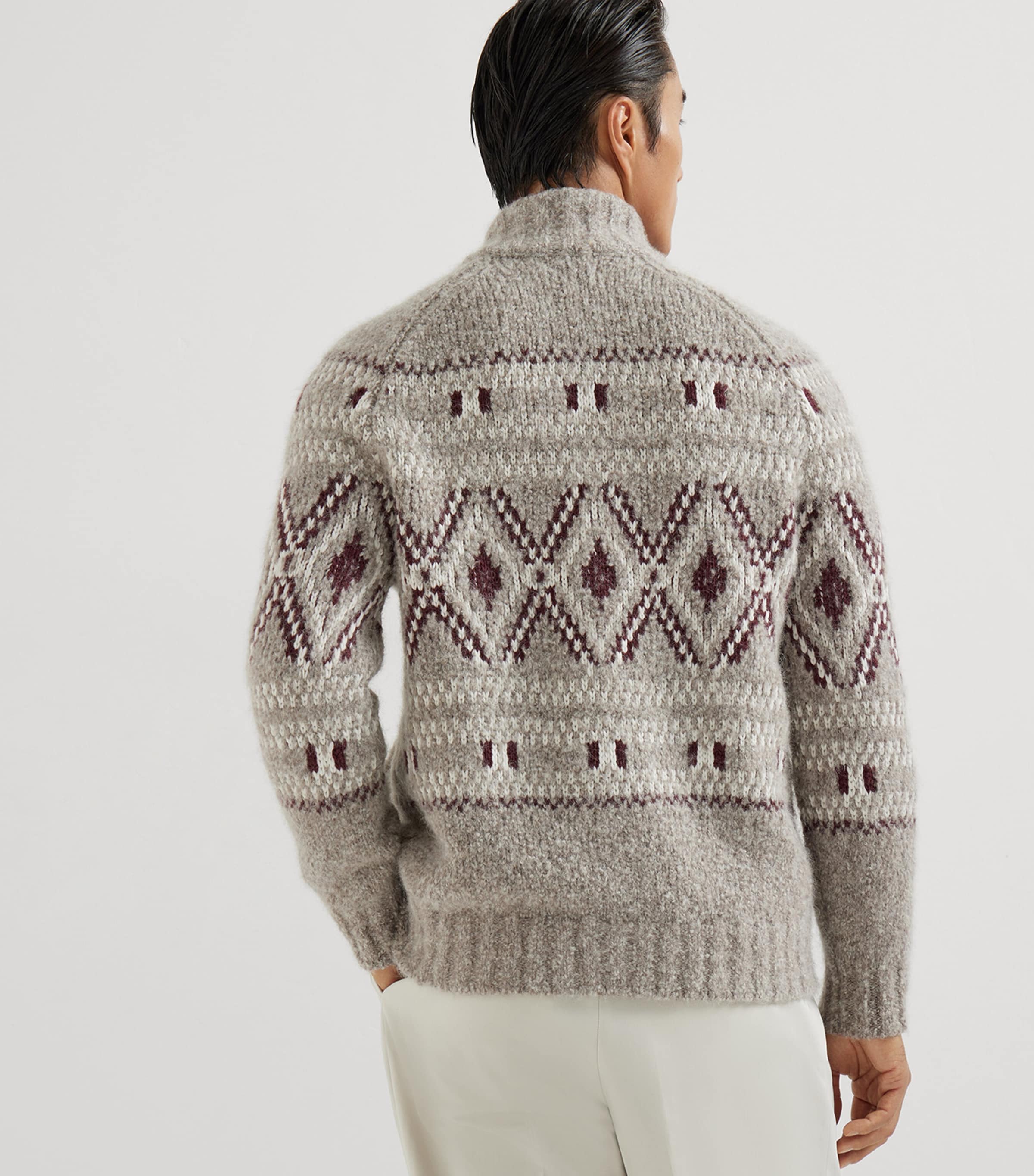 Alpaca-Wool-Cashmere Zipped Cardigan CBZ19 Image 5