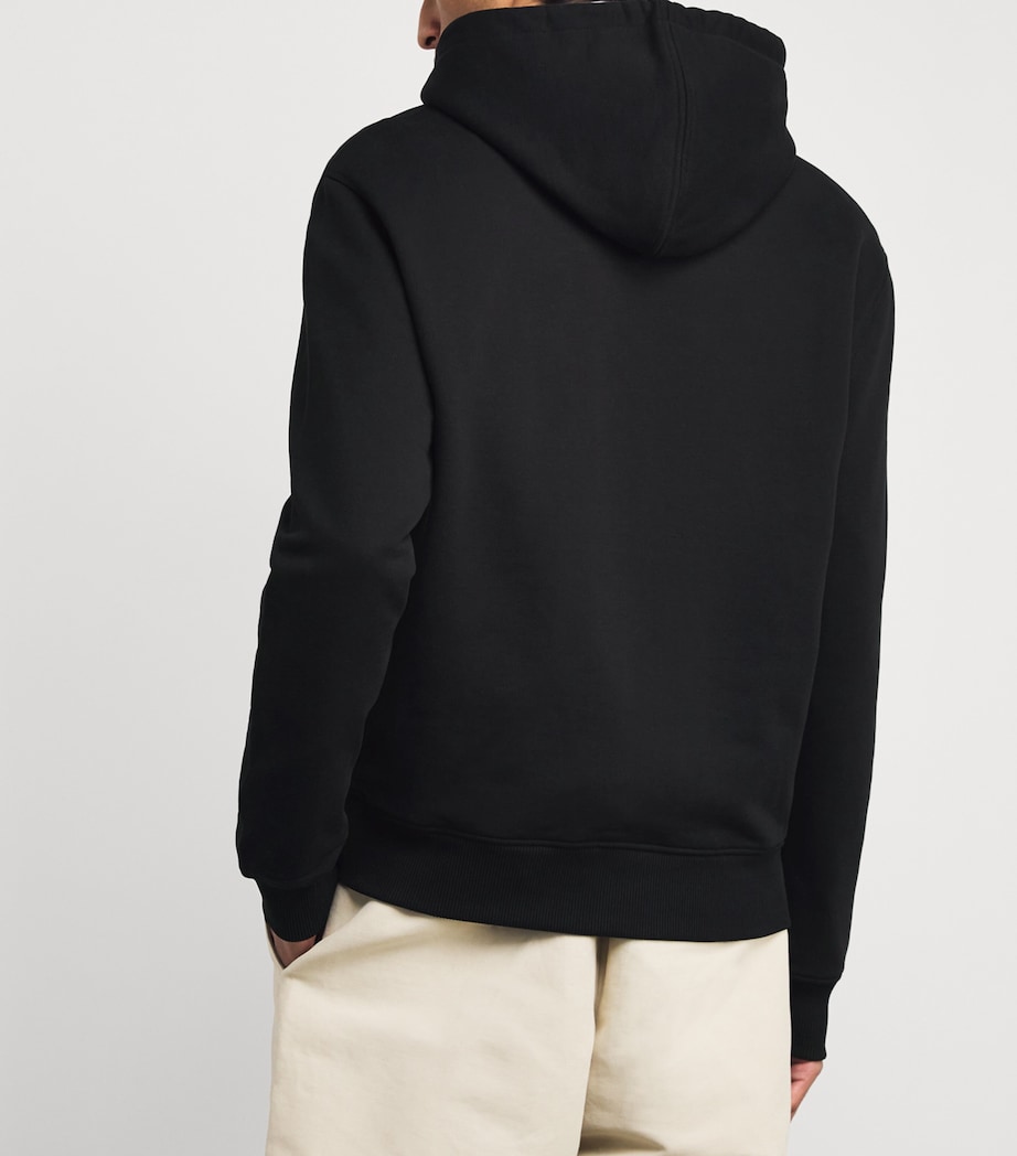 AMI Paris Mens Cotton Ami De Coeur Zip-Up Hoodie Noir/blanc Creme Image 5