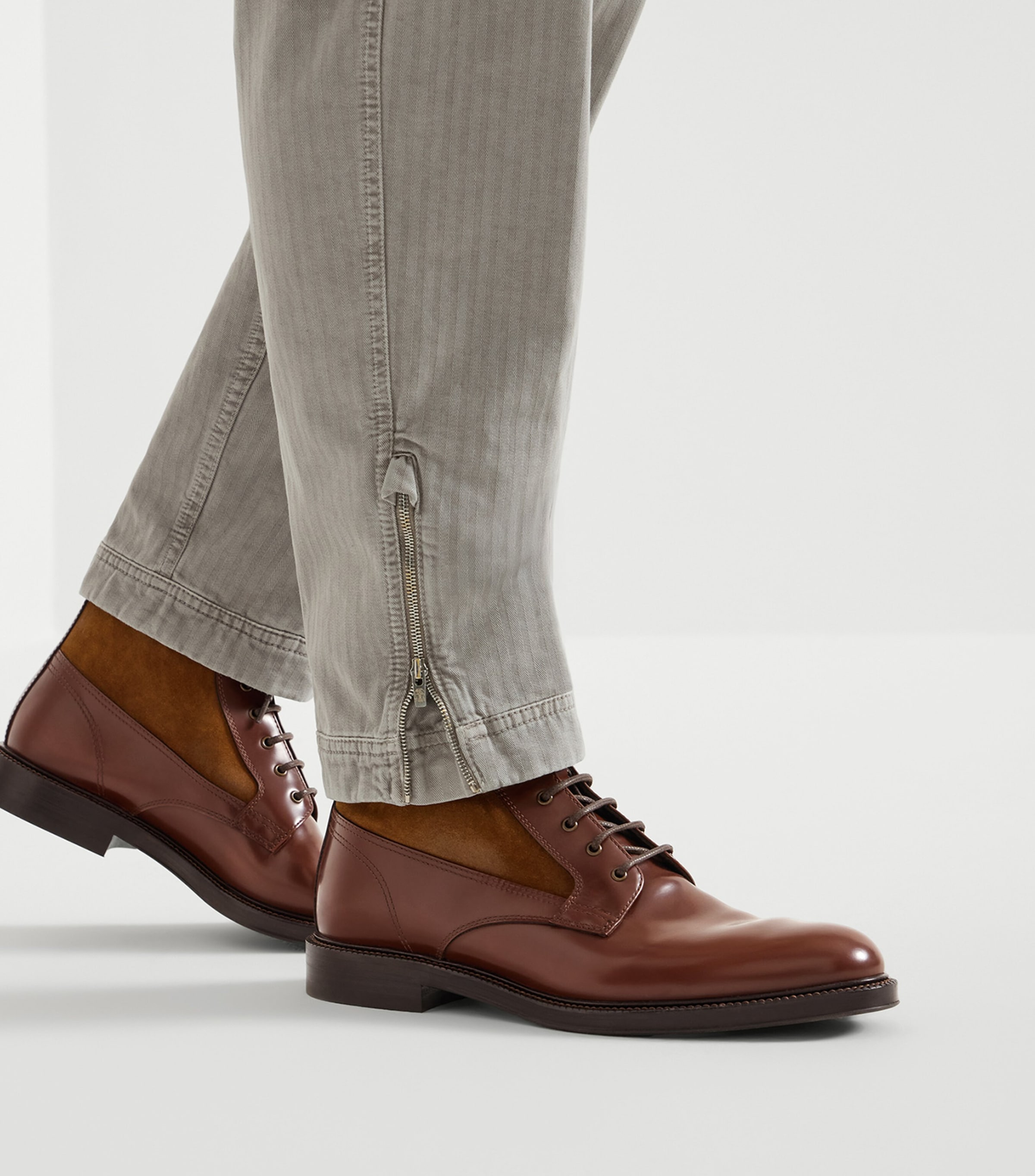 Brunello Cucinelli Leather Lace-Up Ankle Boots Image 4
