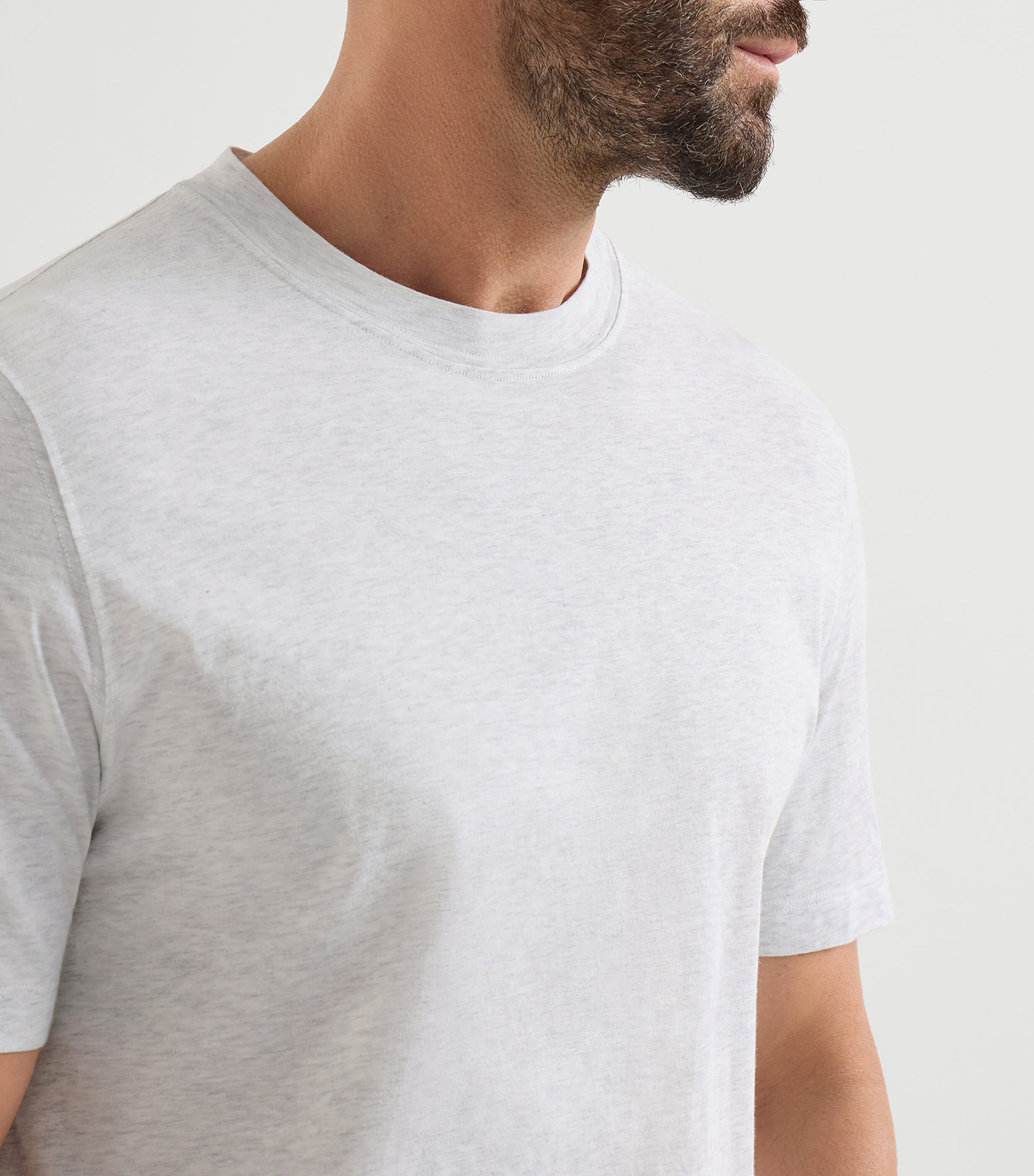 Brunello Cucinelli Mens Cotton Crew-Neck T-Shirt White Image 6