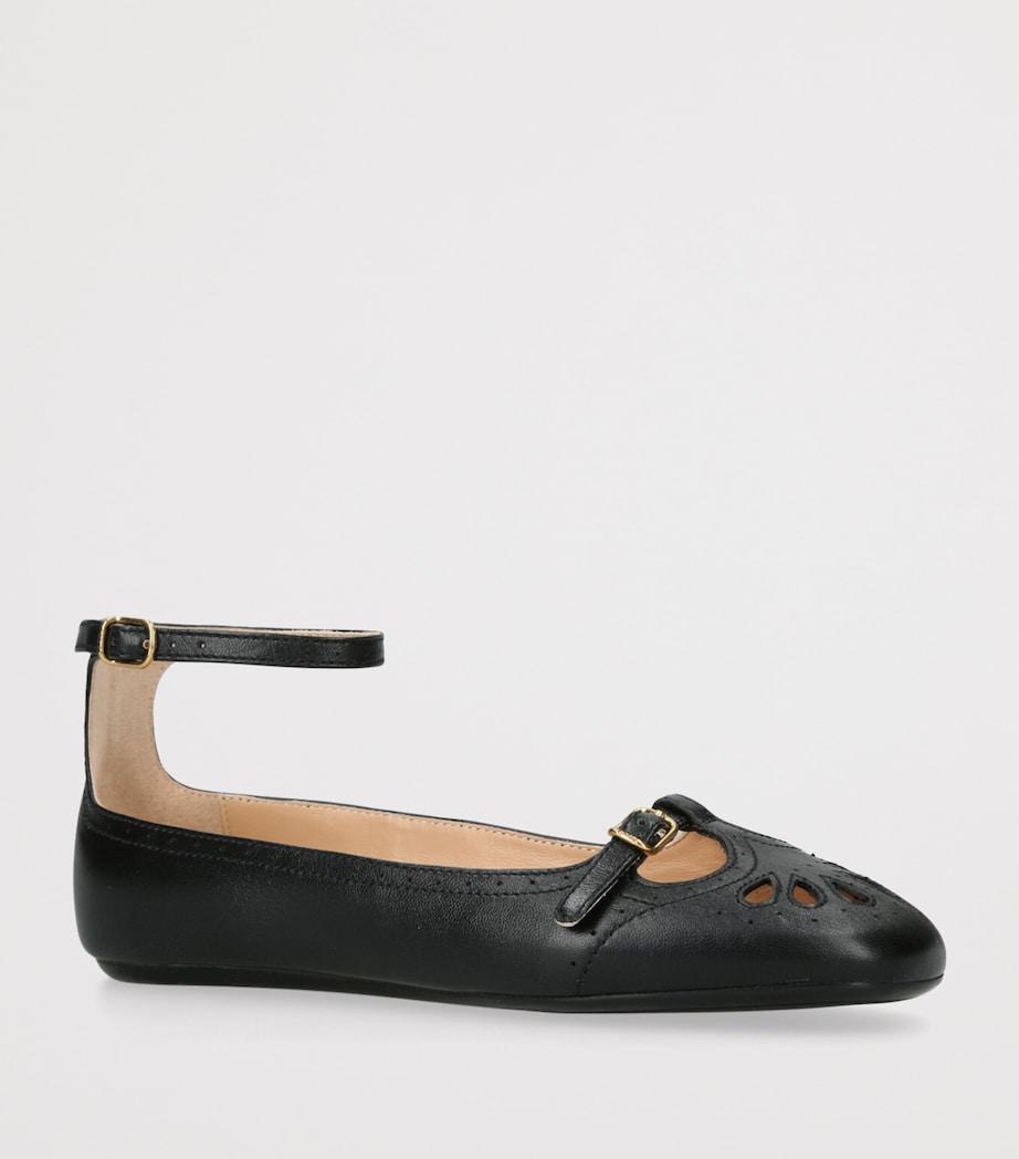Leather Misty Ballerina Flats BLACK Image 3