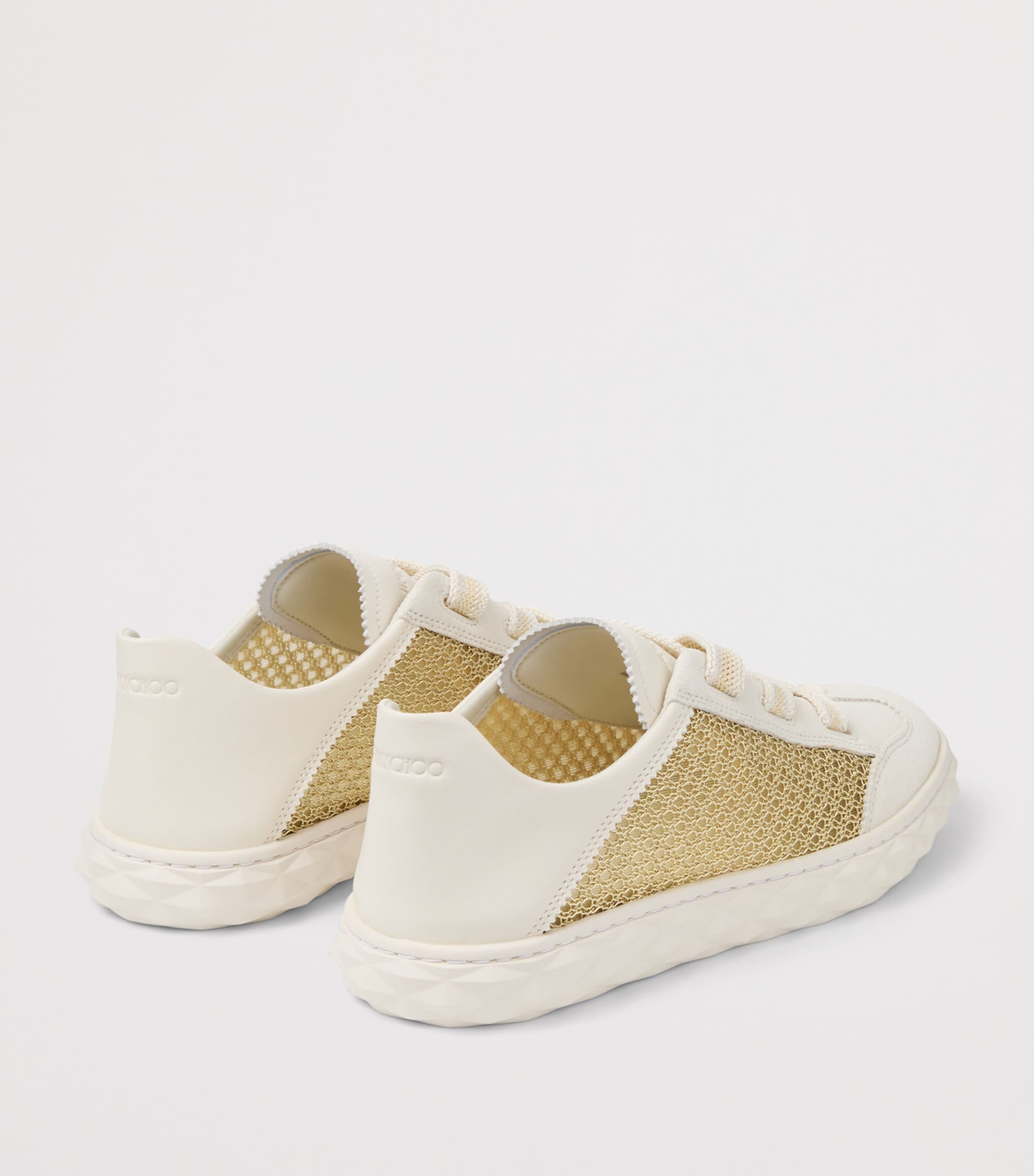 Jimmy Choo Diamond Light Flex Leather-Mesh Sneakers V Gold/latte Image 5