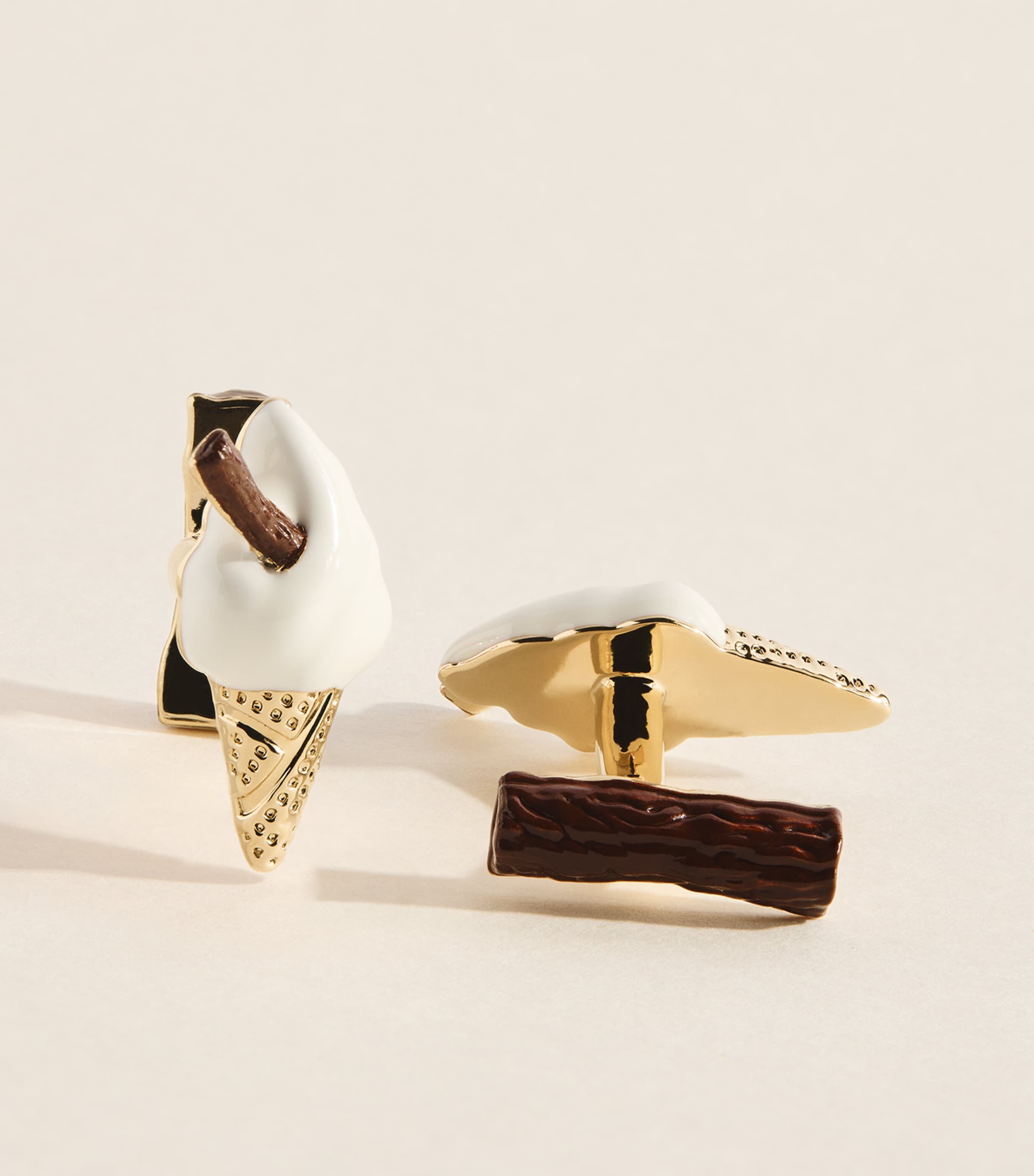 Babette Wasserman Yellow Gold-Plated Ice Cream Cufflinks Gold Image 1