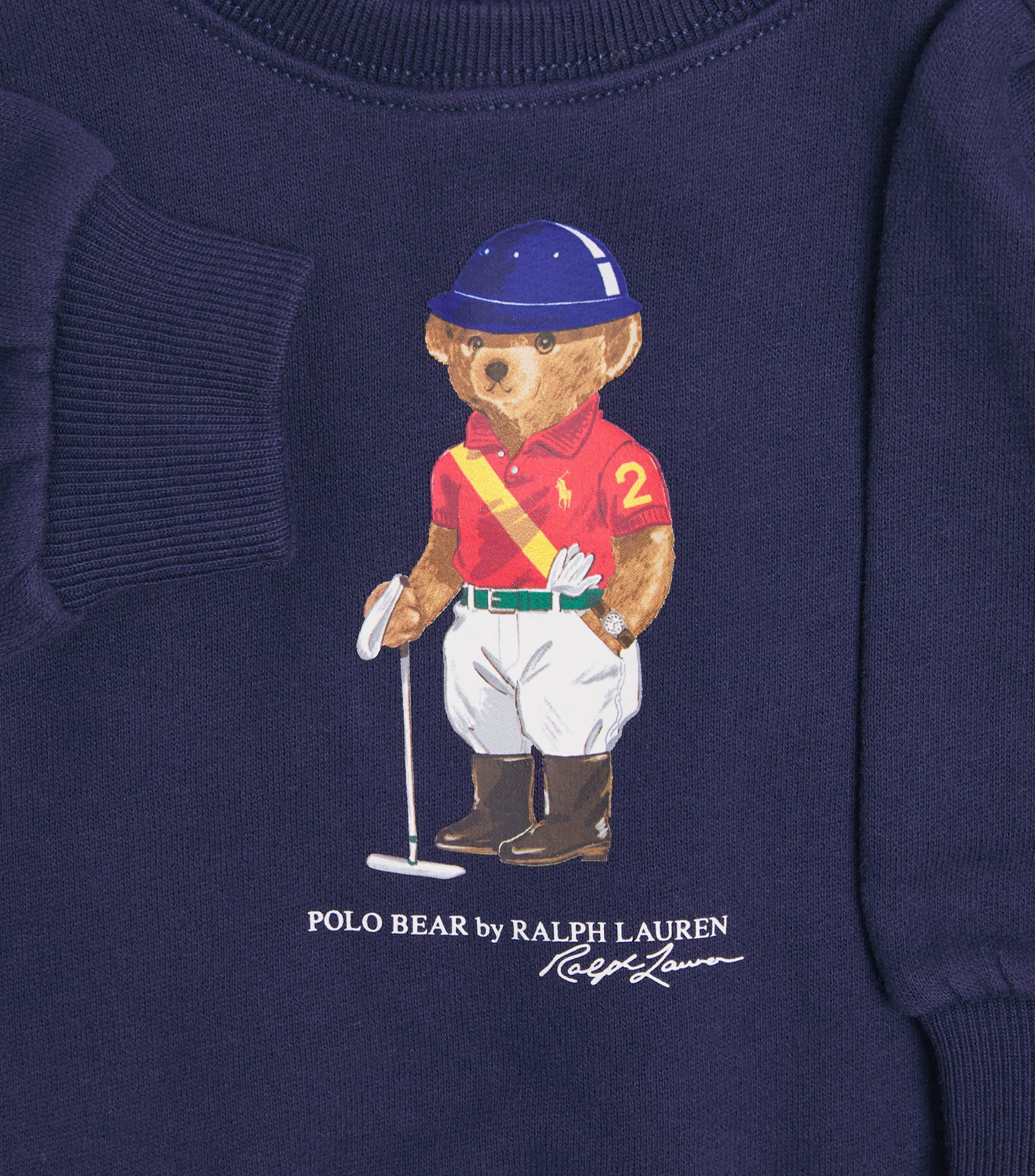 Cotton-Blend Polo Bear Sweatshirt (3-24 Months) NAVY Image 3