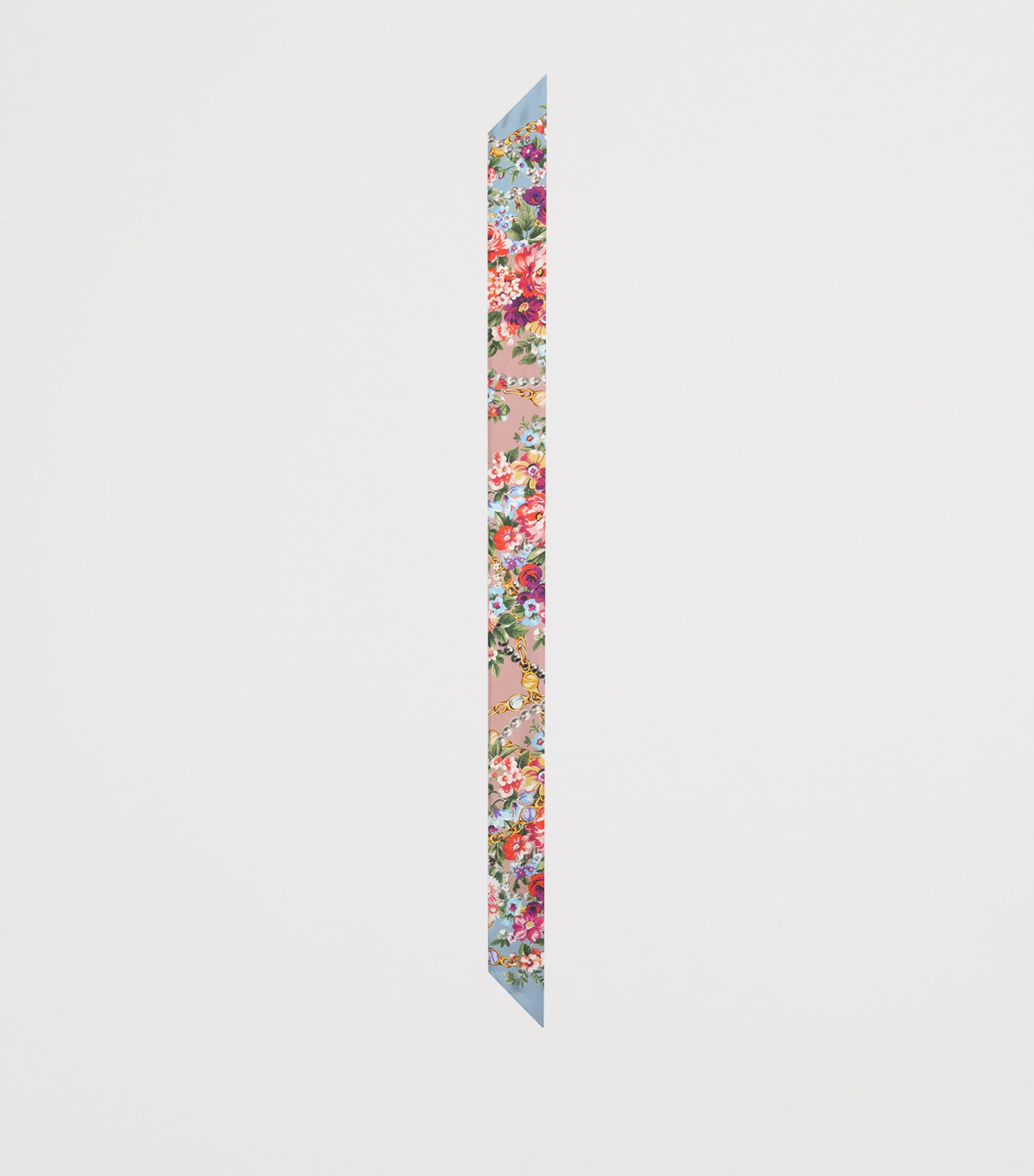 Dolce&Gabbana Silk Floral Skinny Scarf Mazz Image 2