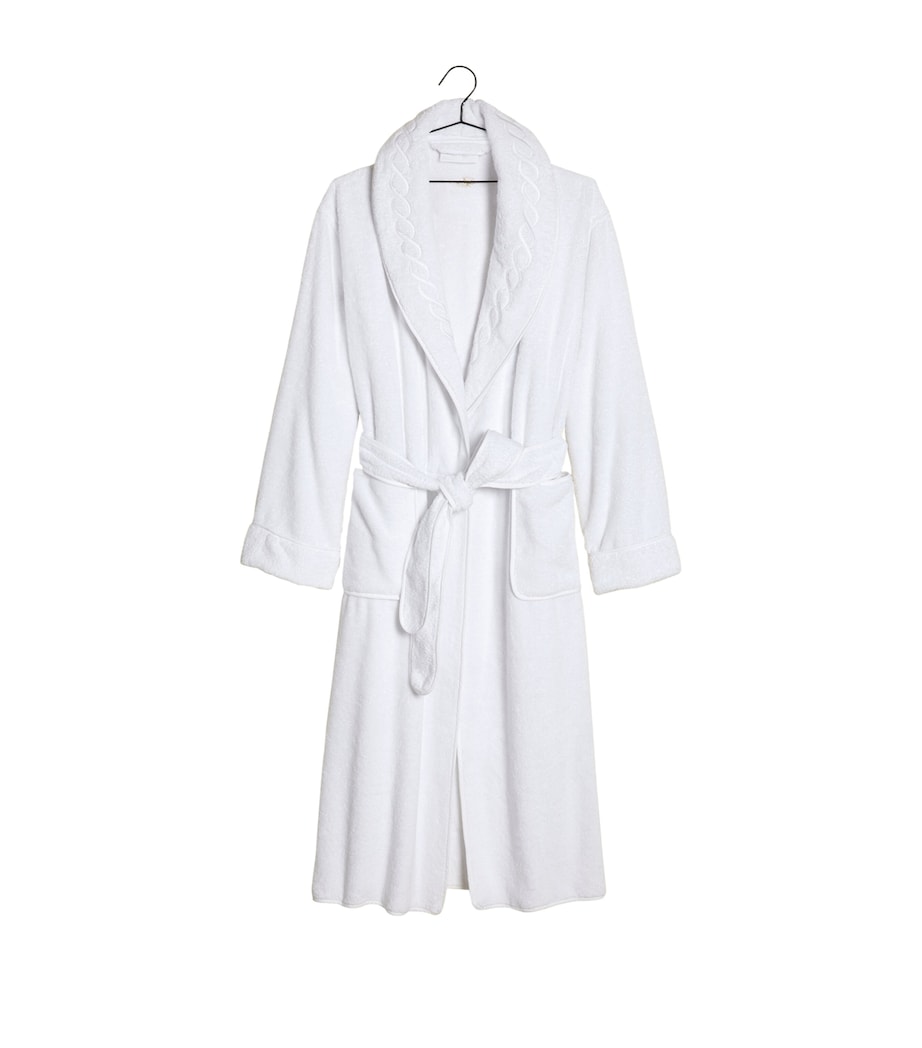 Cotton Treccia Bathrobe (Small) WHITE/WHITE Image 3