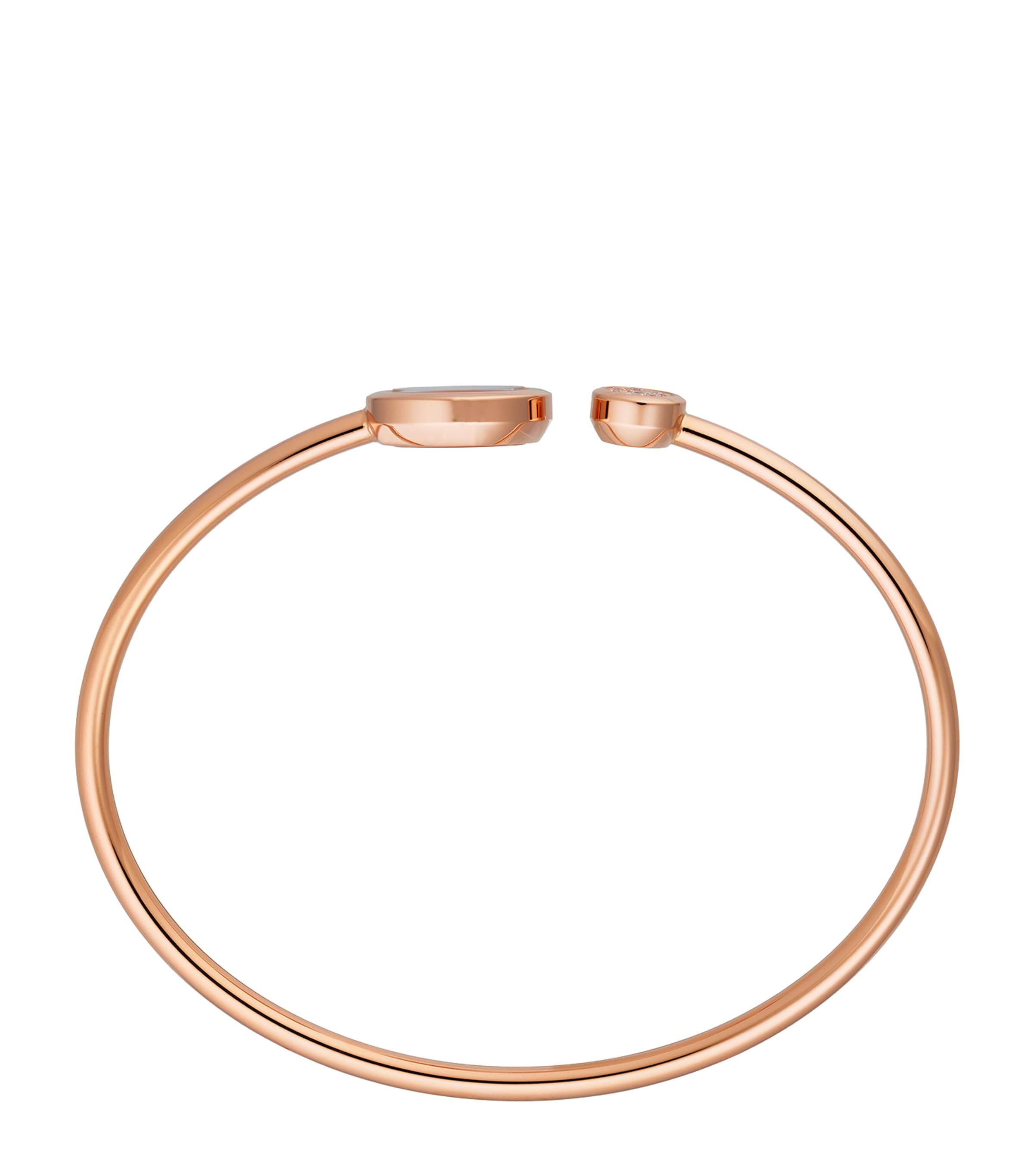 Small Rose Gold and Diamond Happy Spirit Bangle 18K WHITE GOLD/18K R Image 3