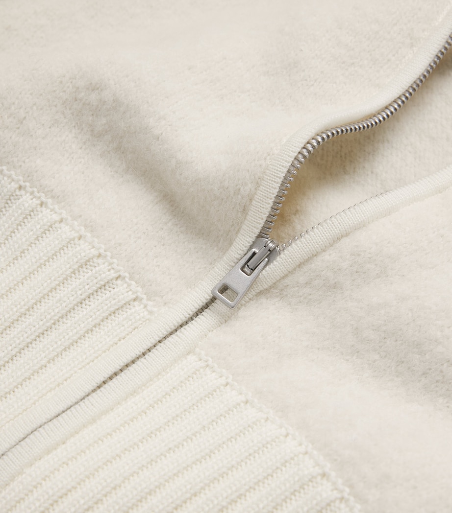 Alpaca-Blend Zip-Up Cardigan COTTONGRASS Image 5