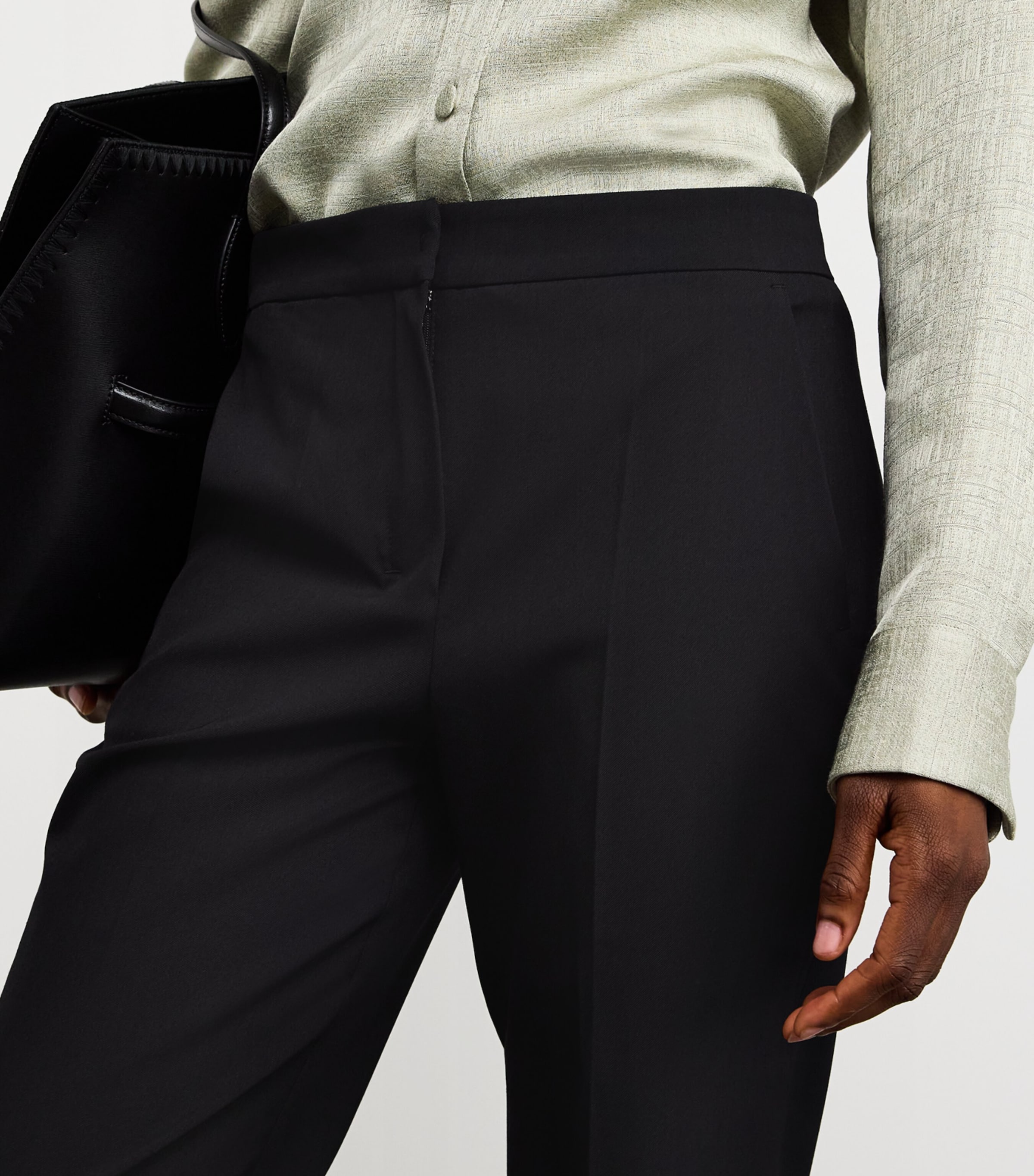 Gabardine Slim Trousers BLACK Image 6