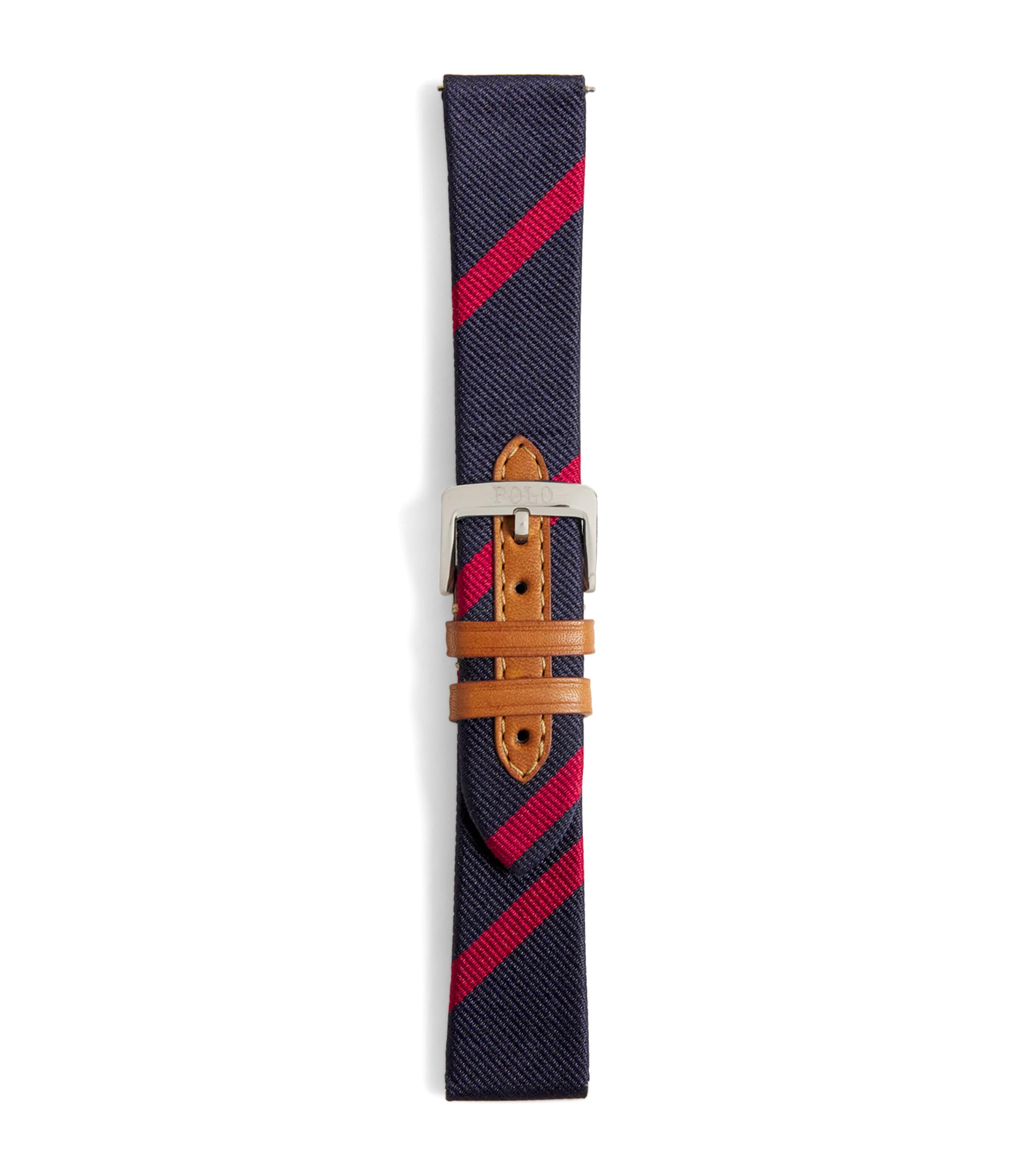 Polo Ralph Lauren Silk Stripe Watch Strap N/red Stripe Image 1