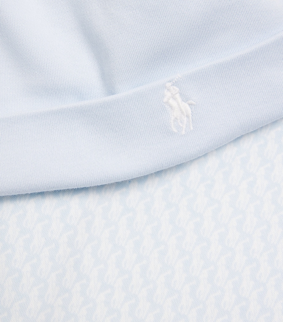Cotton Polo Pony Hat and All-In-One Set (3-9 Months) BLUE Image 4