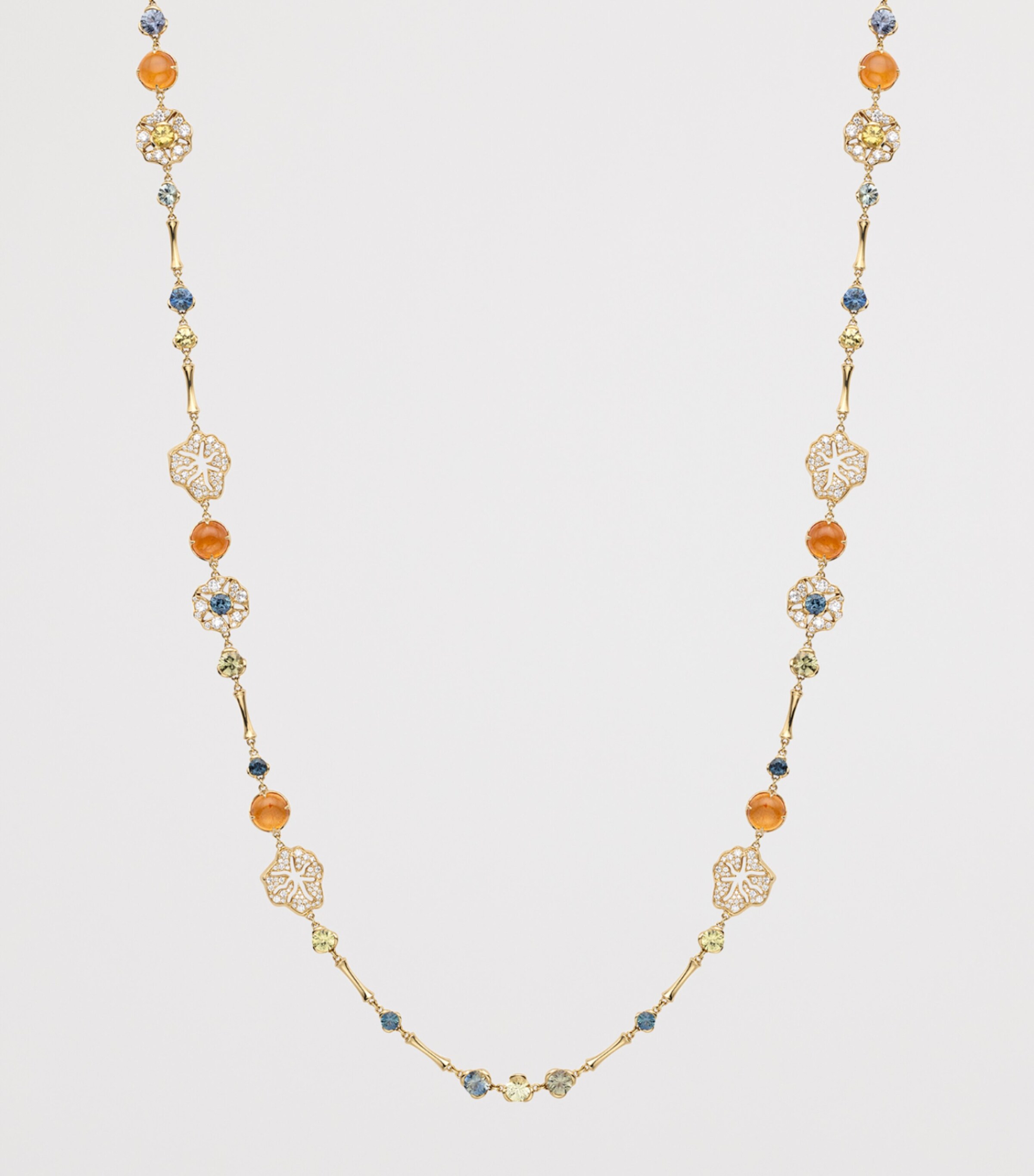 Boodles Yellow Gold, Diamond, Sapphire and Garnet The Palace Collection Queen Charlotte’s Cottage Necklace Gold Image 3