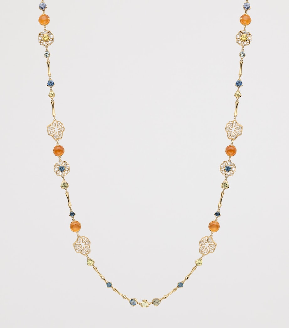Boodles Yellow Gold, Diamond, Sapphire and Garnet The Palace Collection Queen Charlotte’s Cottage Necklace Gold Image 3