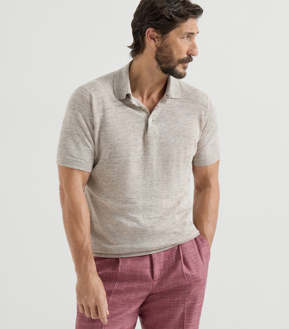 Linen-Cotton Polo Sweater C7950 Image 3