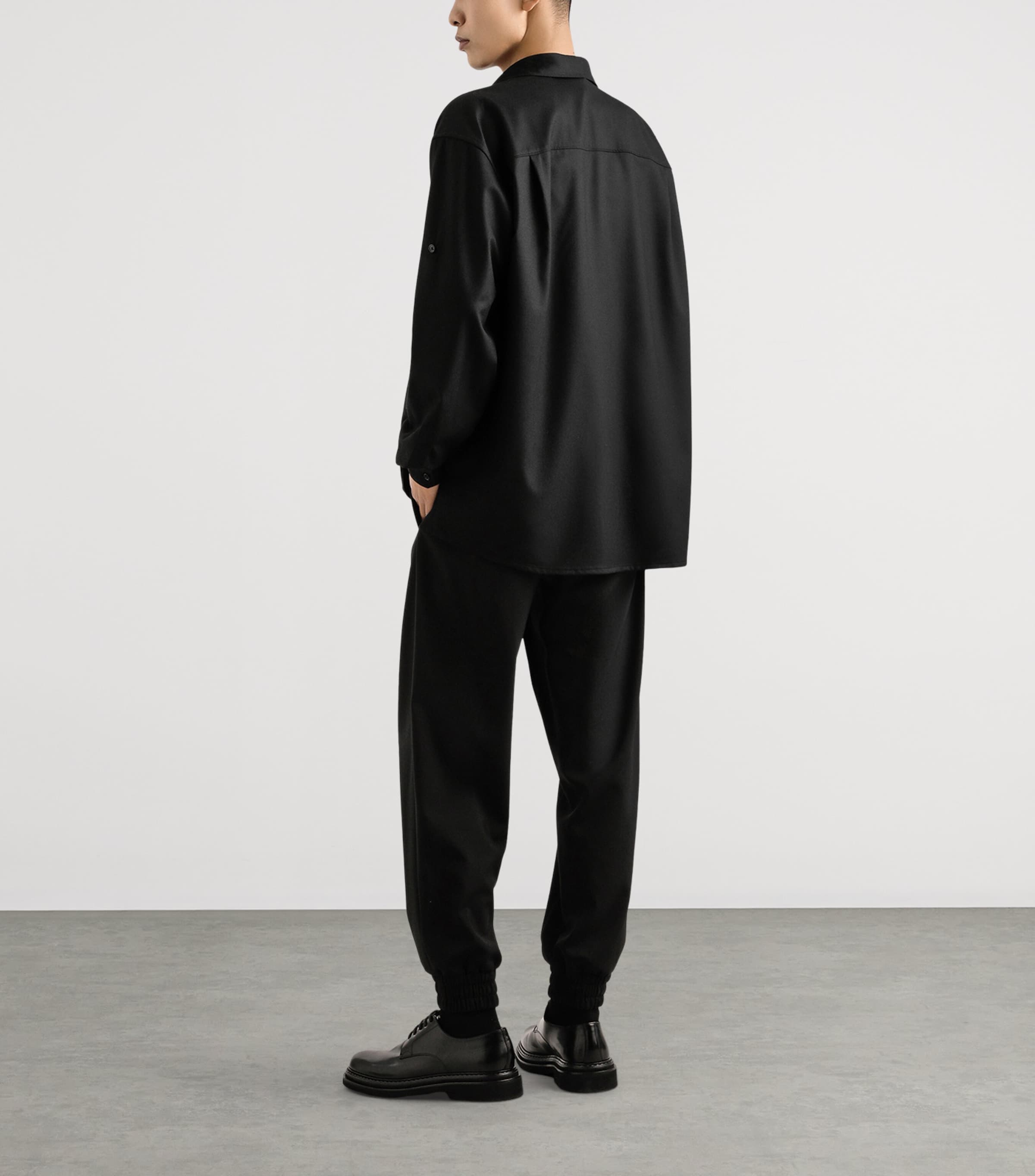 Virgin Wool-Cotton Shirt N0000 BLACK Image 3