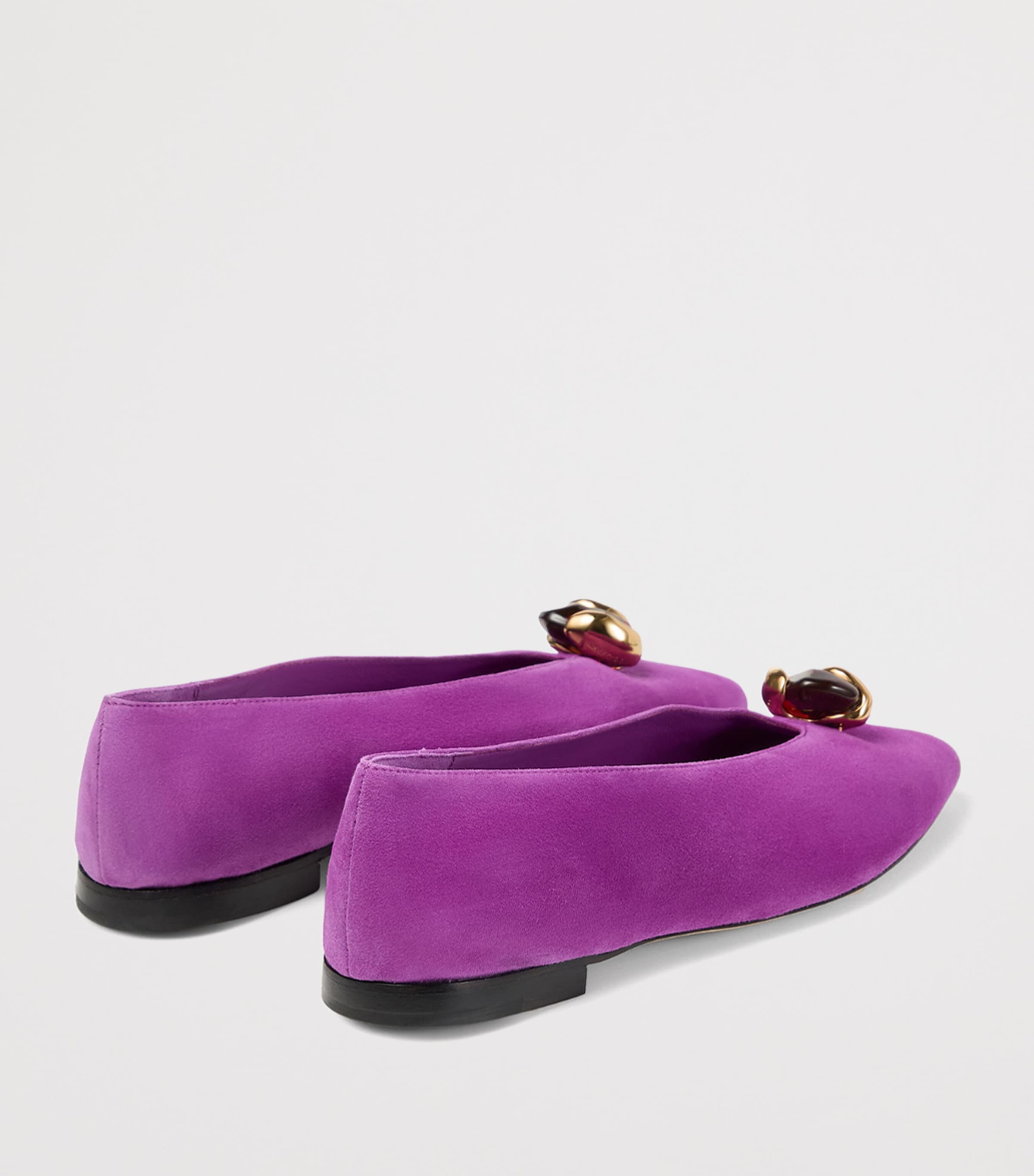 Jimmy Choo Womens Margot Suede Ballet Flats Violet Orchid/dark A Image 4