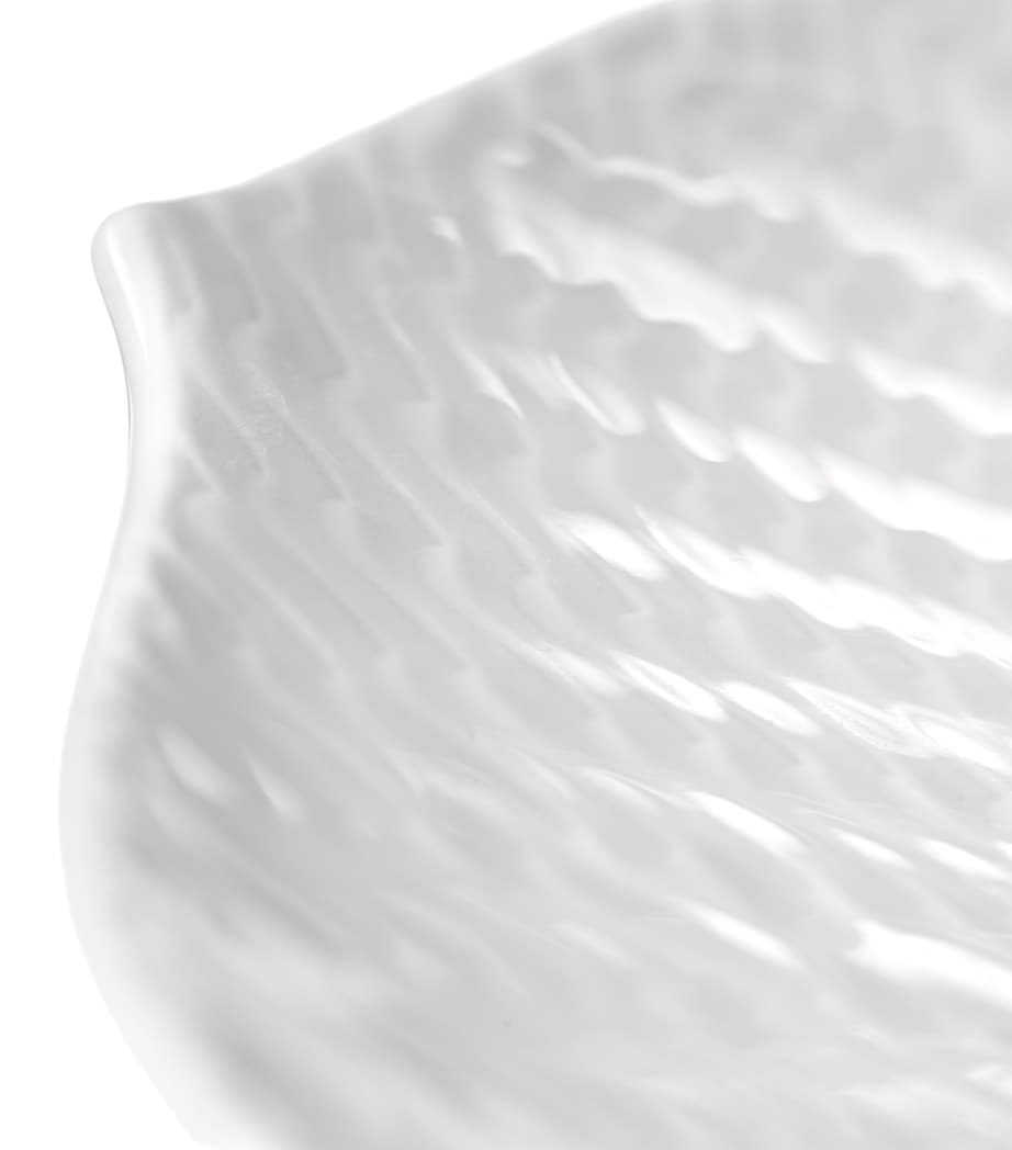 Porcelain Waves Relief Soup Plate (23.5cm) WHITE Image 5