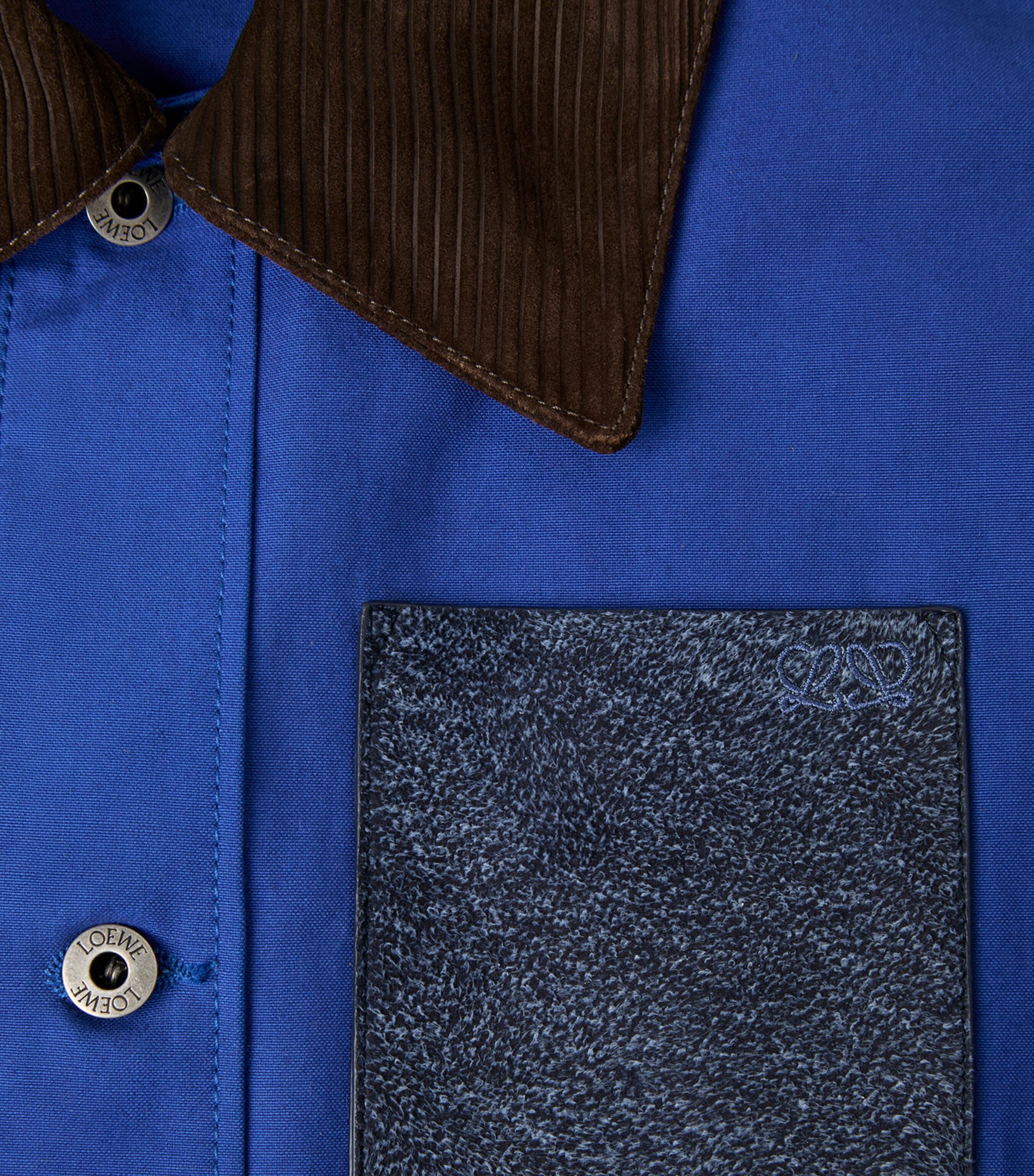 LOEWE Mens Cotton Workwear Jacket Blue Image 6