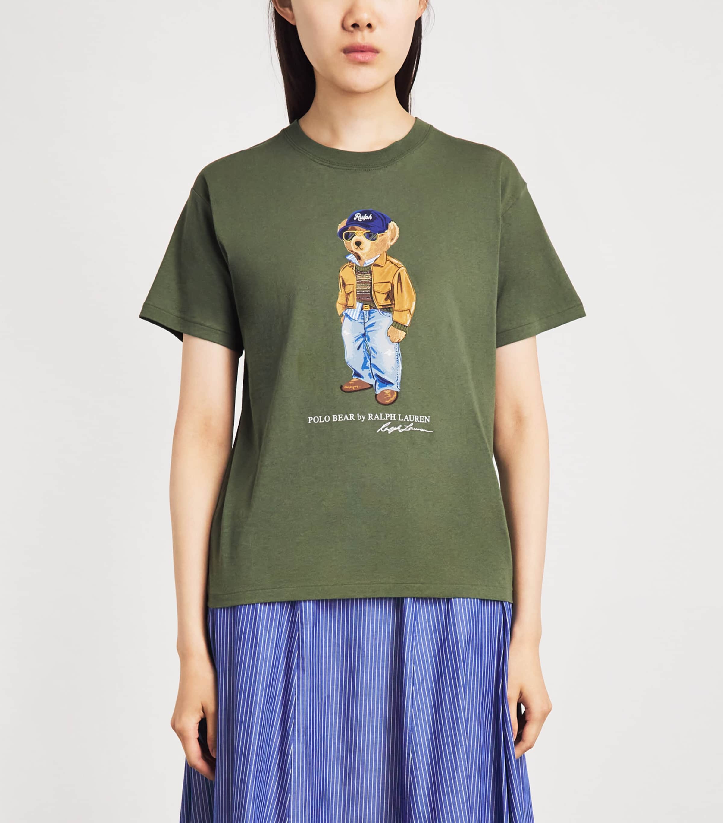 Polo Ralph Lauren Womens Cotton Polo Bear T-Shirt Dense Olive Image 4