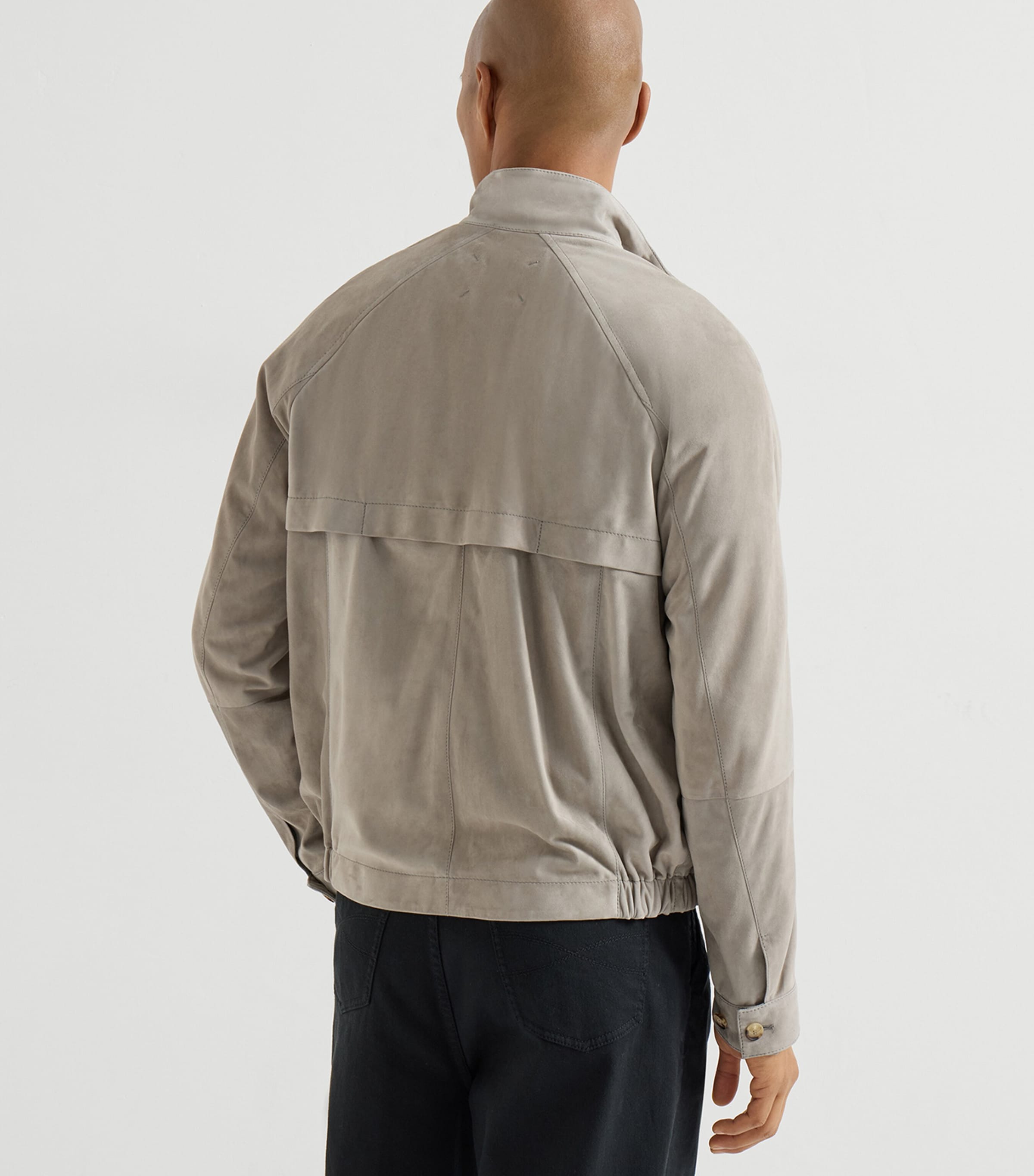 Brunello Cucinelli Mens Suede Two-Way Zip Jacket Image 5