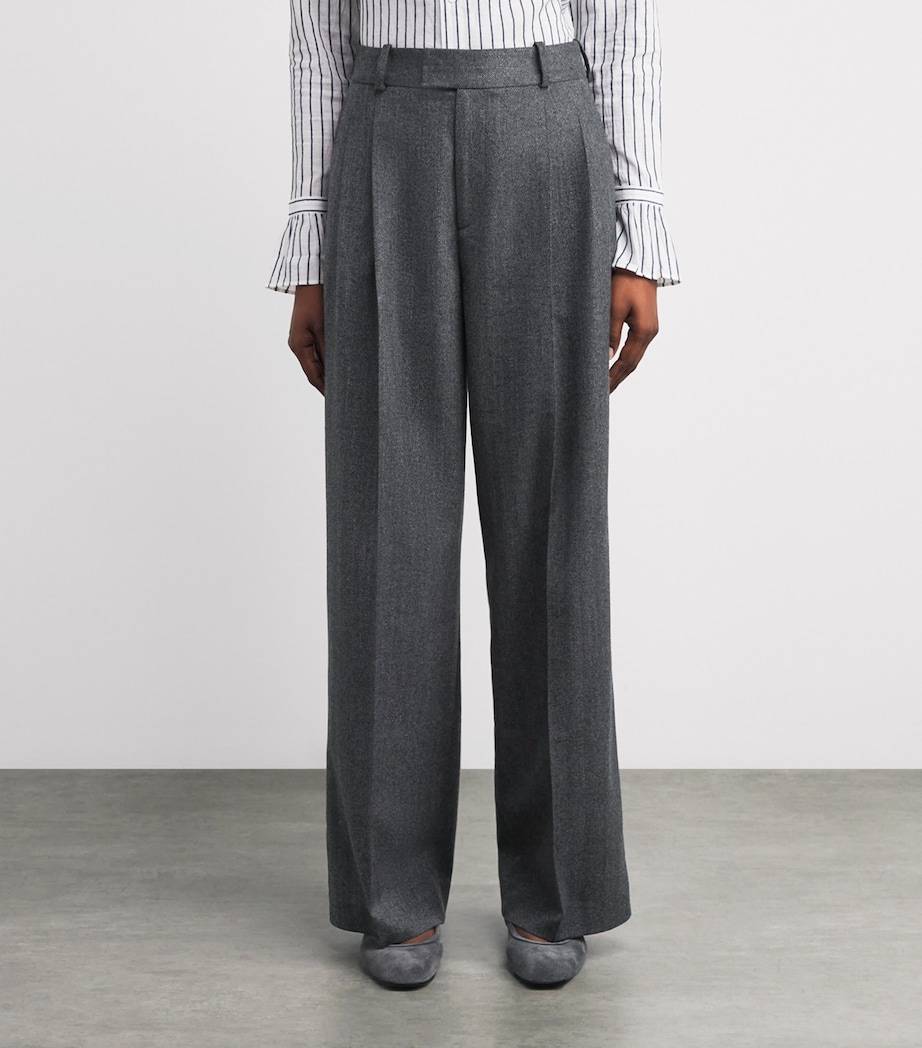 Wool Rampling Trousers GREY HERRINGBONE Image 3