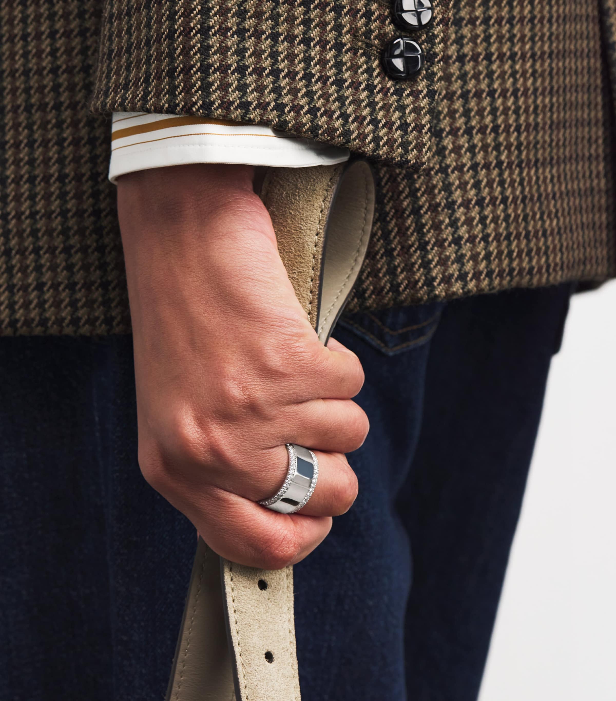 White Gold and Diamond Tech Ring Jackets (Size 7.5) 18K WG/WD Image 5