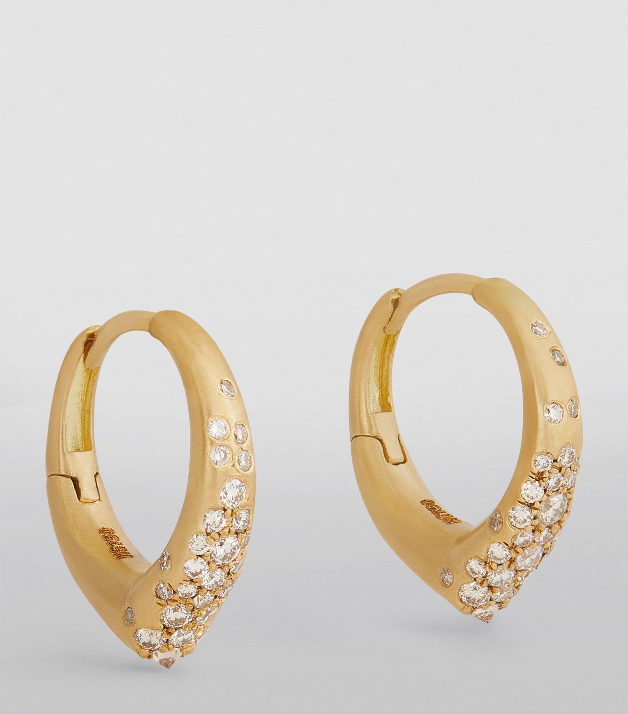 Yellow Gold and Diamond Doors of Opportunity Mini Hoop Earrings YELLOW GOLD Image 3