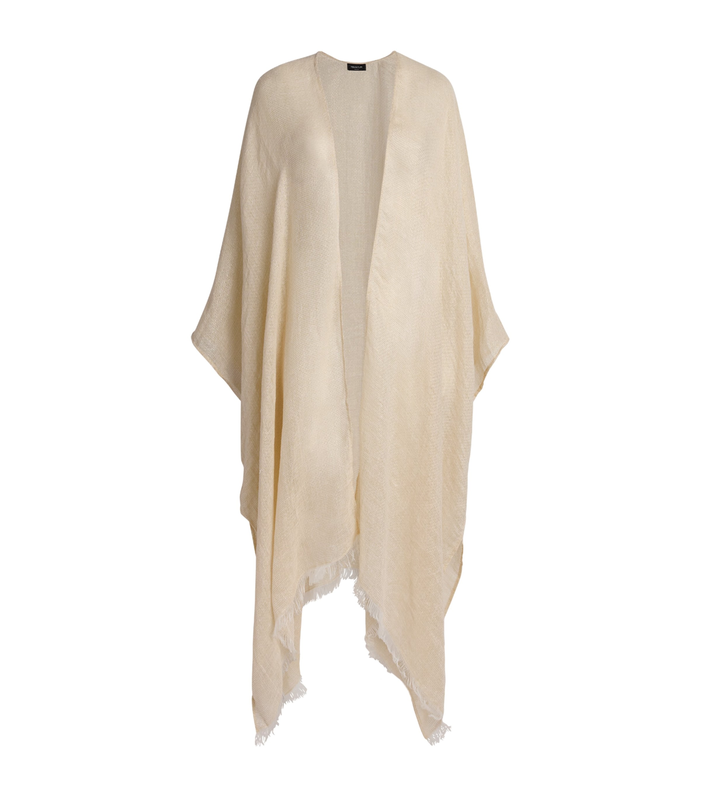 Fabiana Filippi Womens Linen-Blend Shawl Cloak Burro Image 1