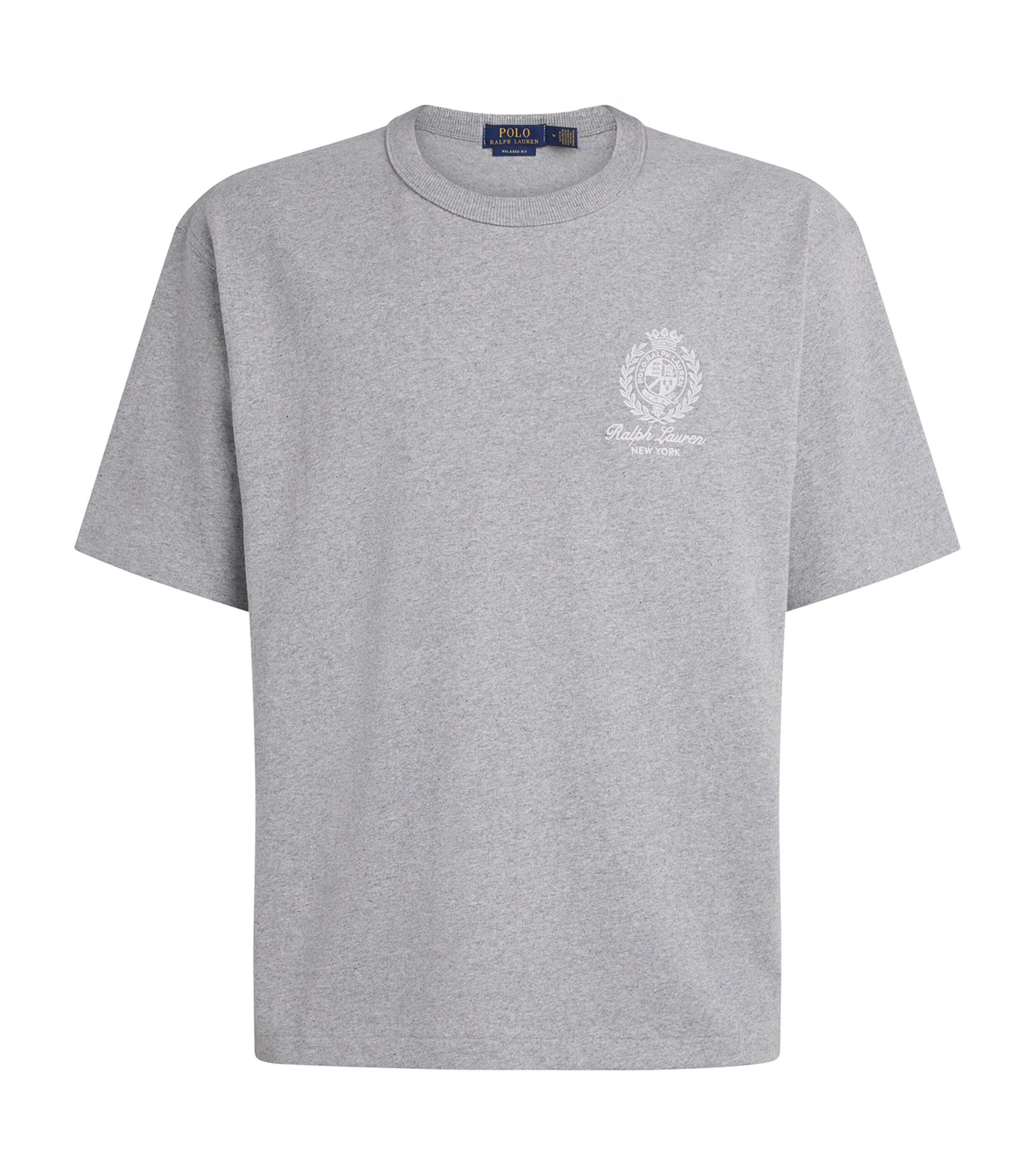 Polo Ralph Lauren Mens Cotton Logo Crest T-Shirt Andover Heather Image 1