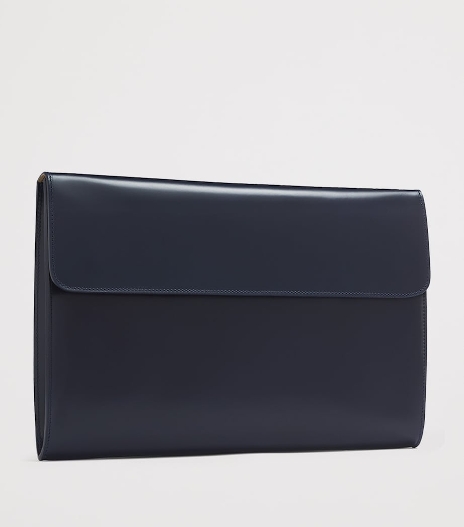 Leather Eton Document Holder NAVY Image 2