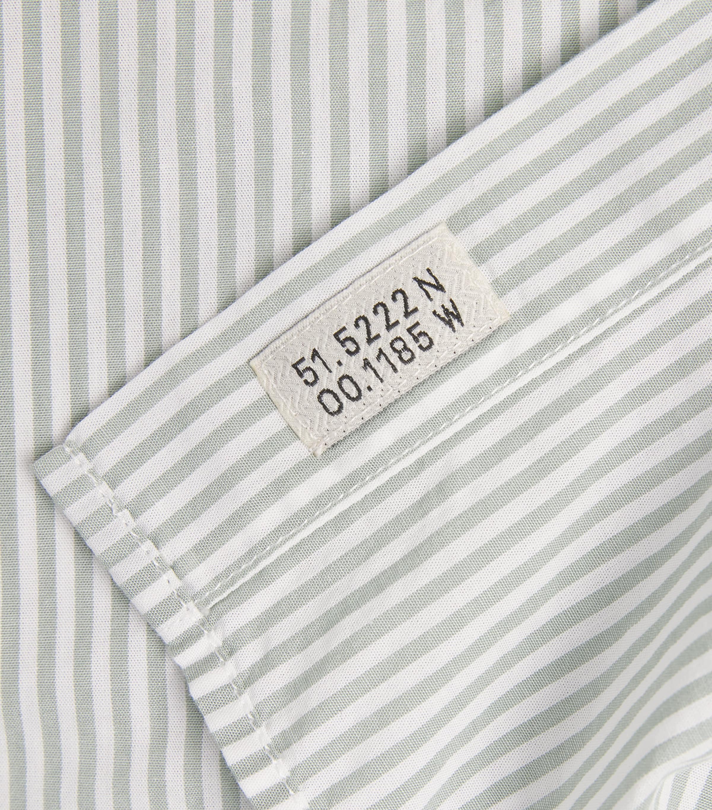 Oliver Spencer Mens Cotton Stripe Brook Shirt Green Image 6