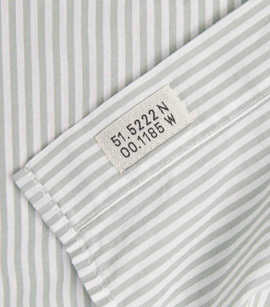 Oliver Spencer Mens Cotton Stripe Brook Shirt Green Image 6