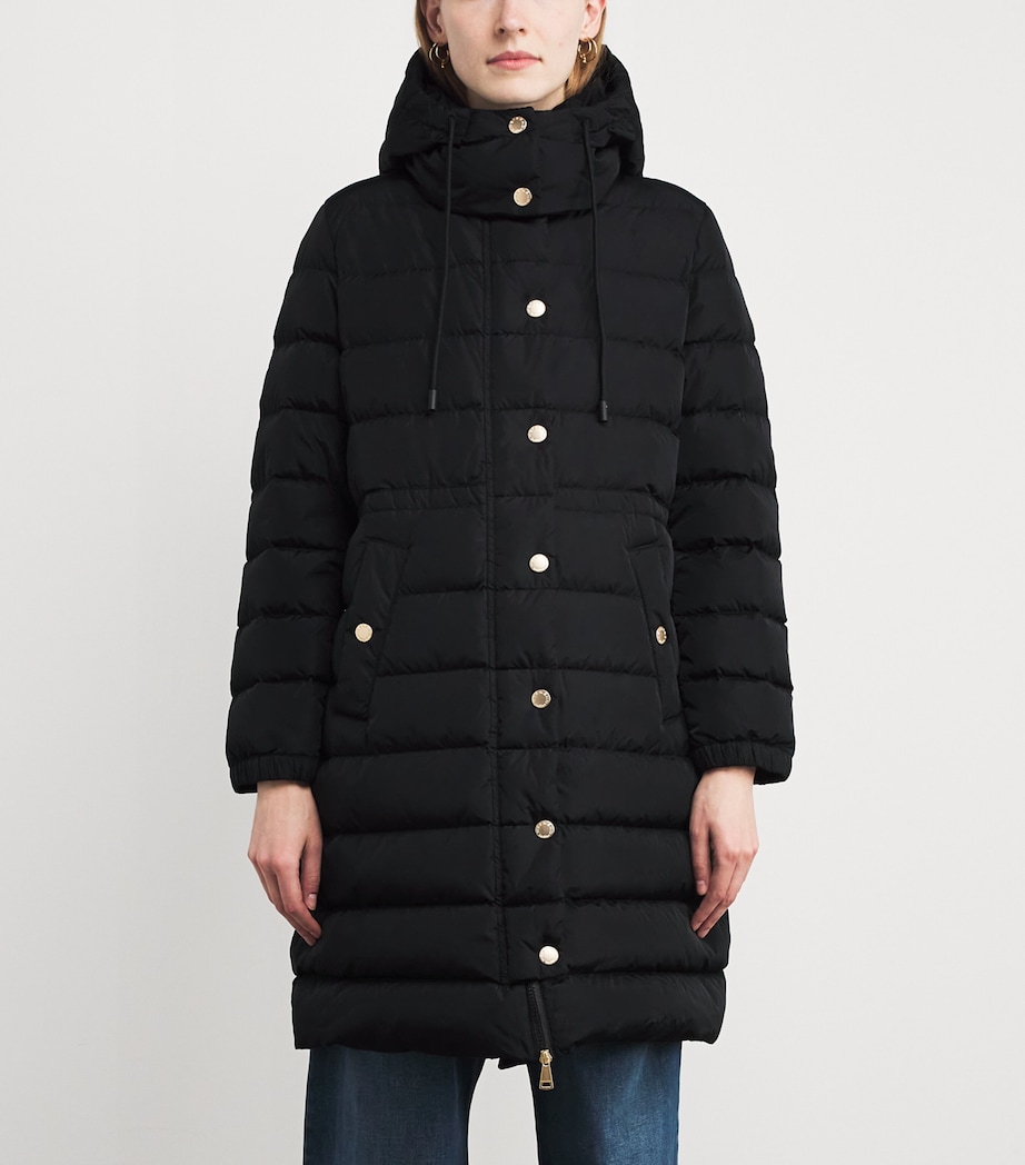 Down Quilted Longline Jacket BLACK Image 3