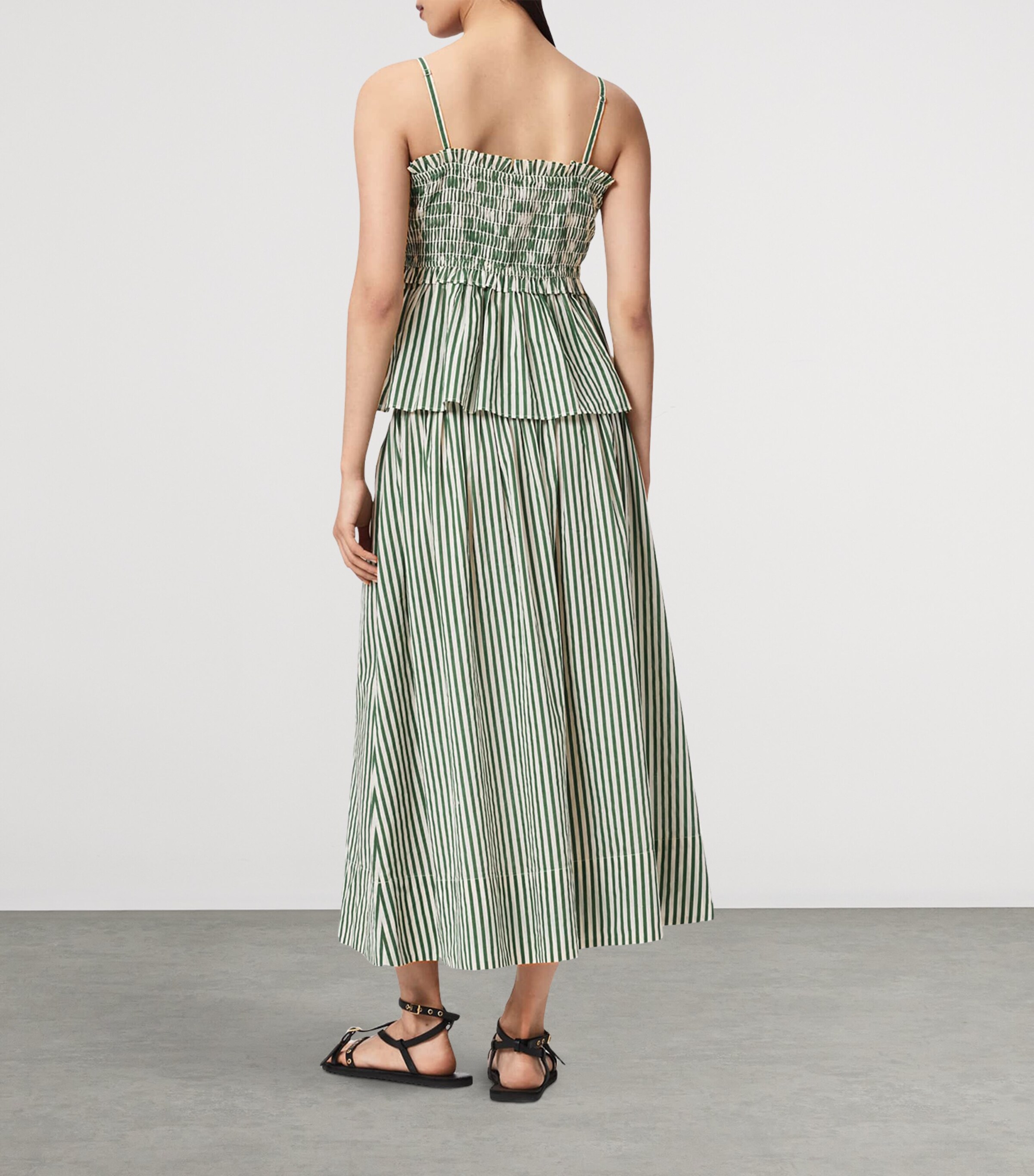 AllSaints Womens Organic Cotton Kali Maxi Skirt Apple Green/white Image 7