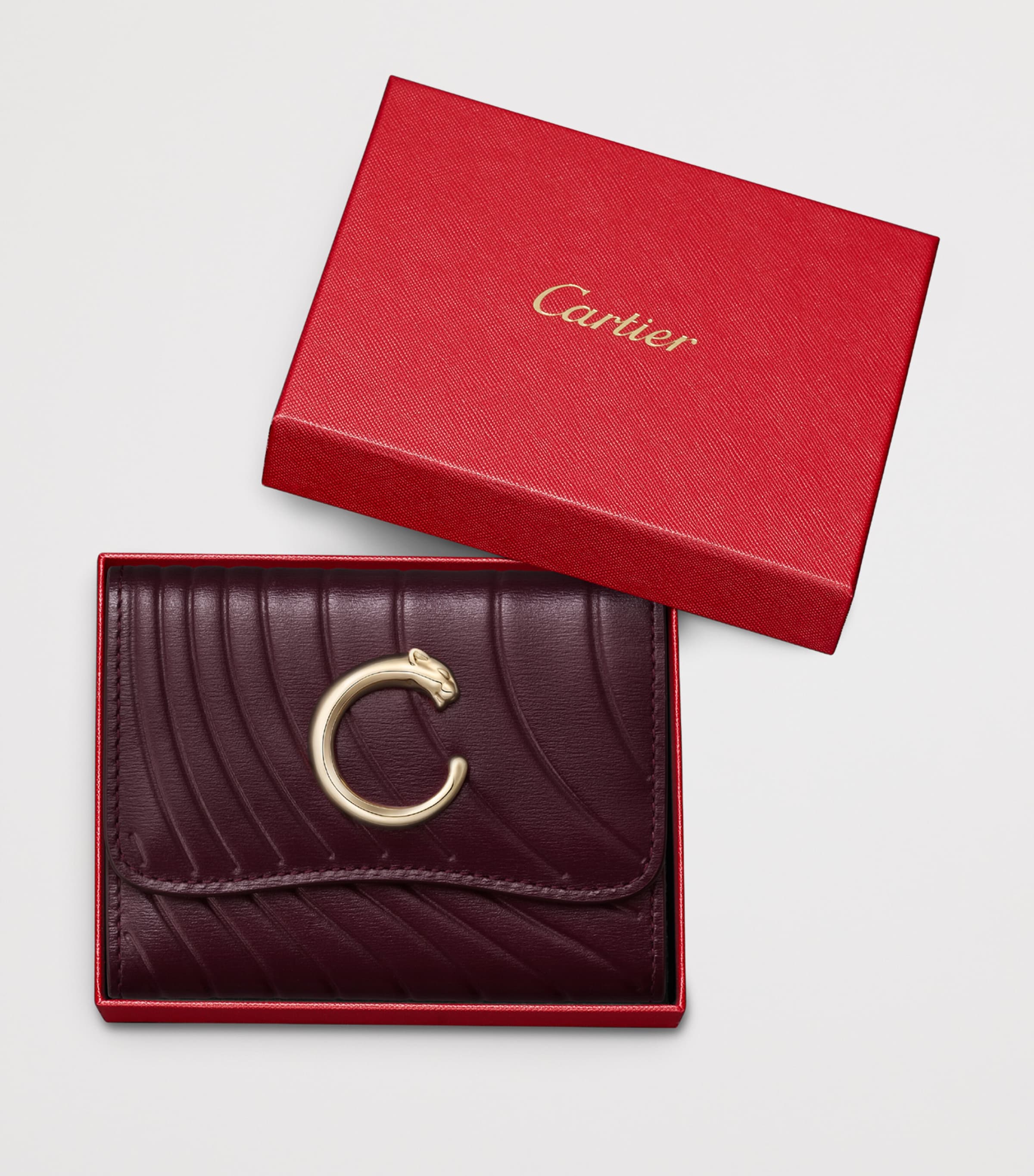 Mini Leather Panthère de Cartier Wallet GRAPE Image 2