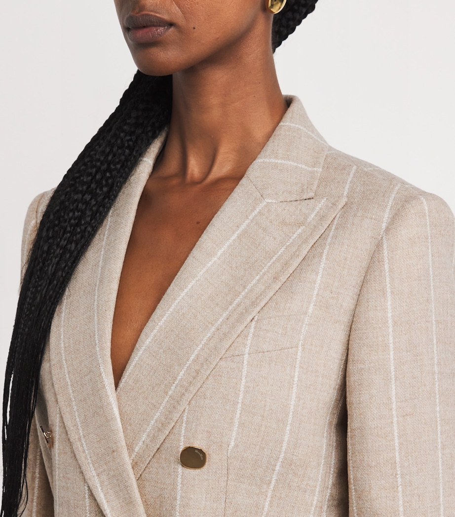 Wool-Blend Stripe Blazer BEIGE Image 6