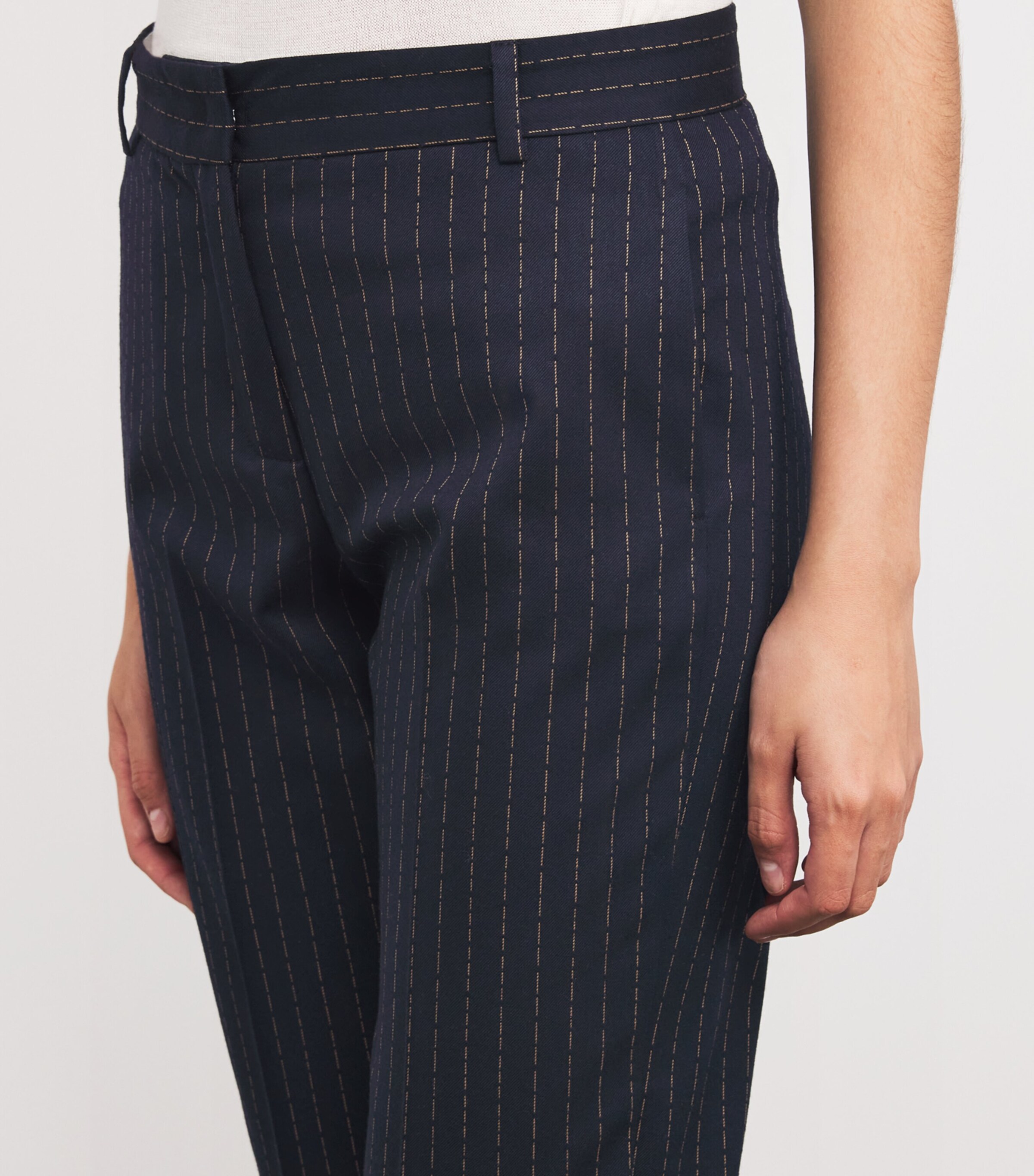 Canvas Flared Trousers NAVY Image 6