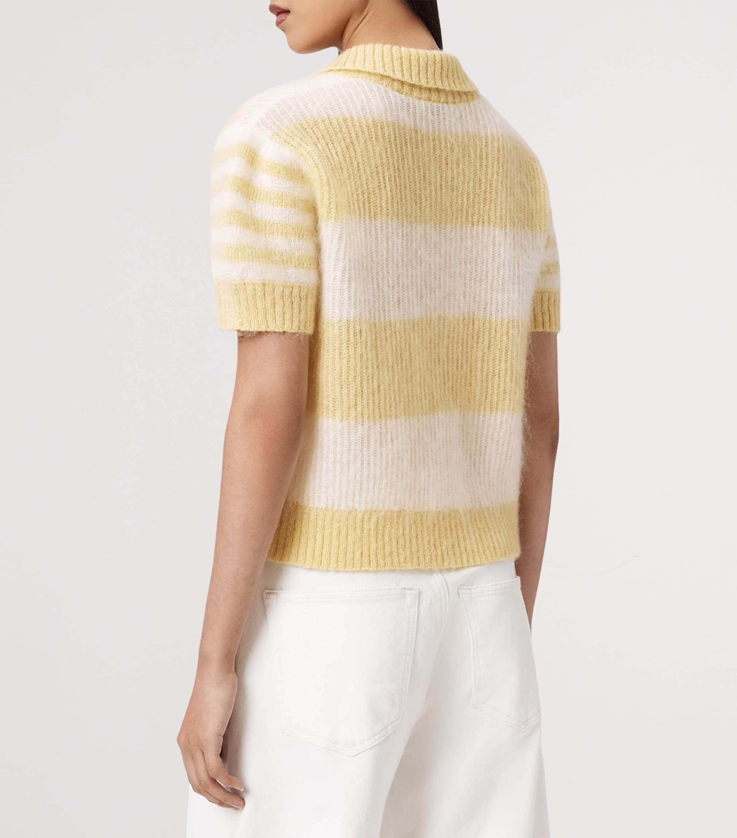Knitted Clem Polo Shirt HAY YELLOW/WHITE Image 5