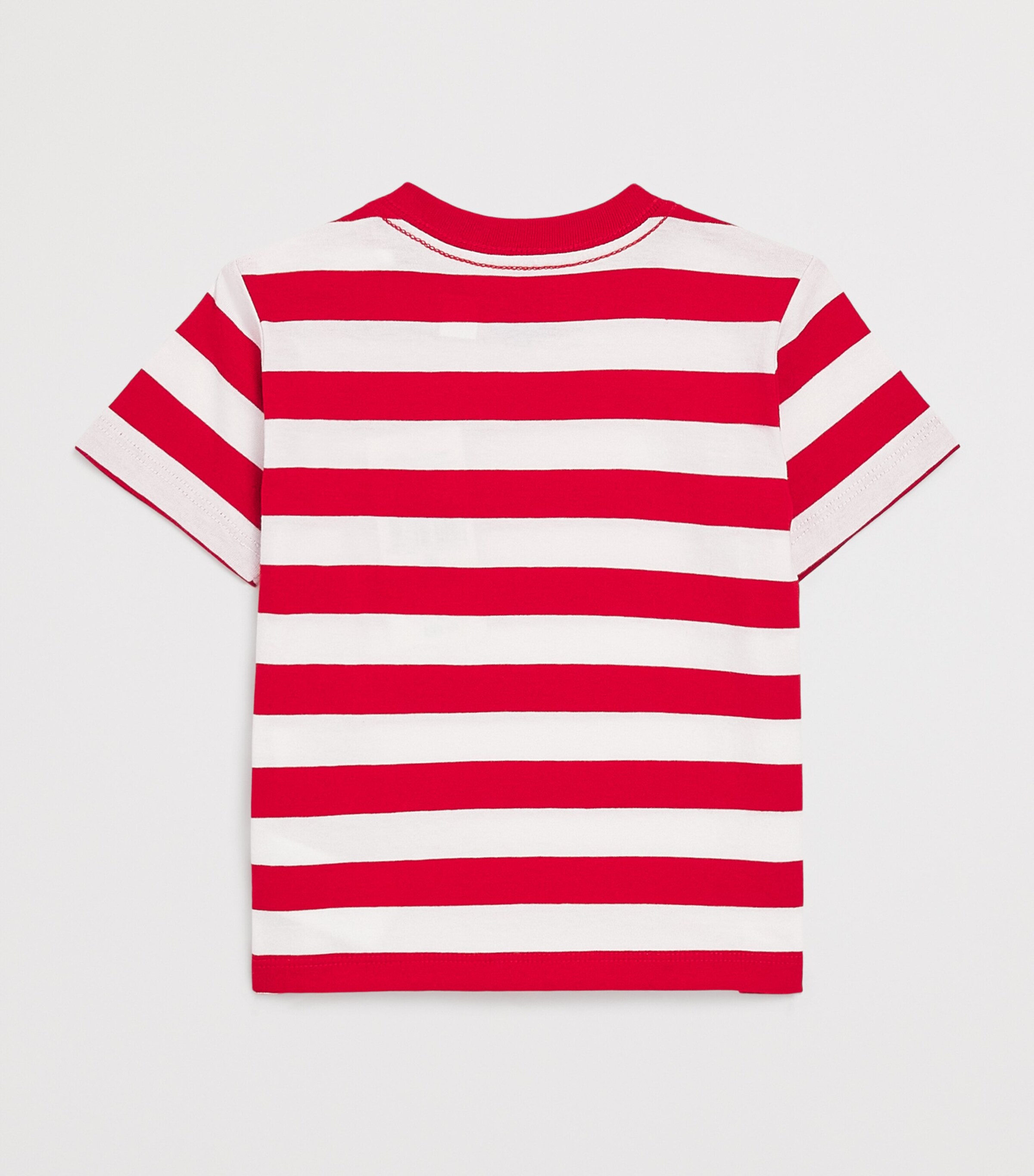 Cotton Polo Pony Stripe T-Shirt (3-24 Months) RED Image 2