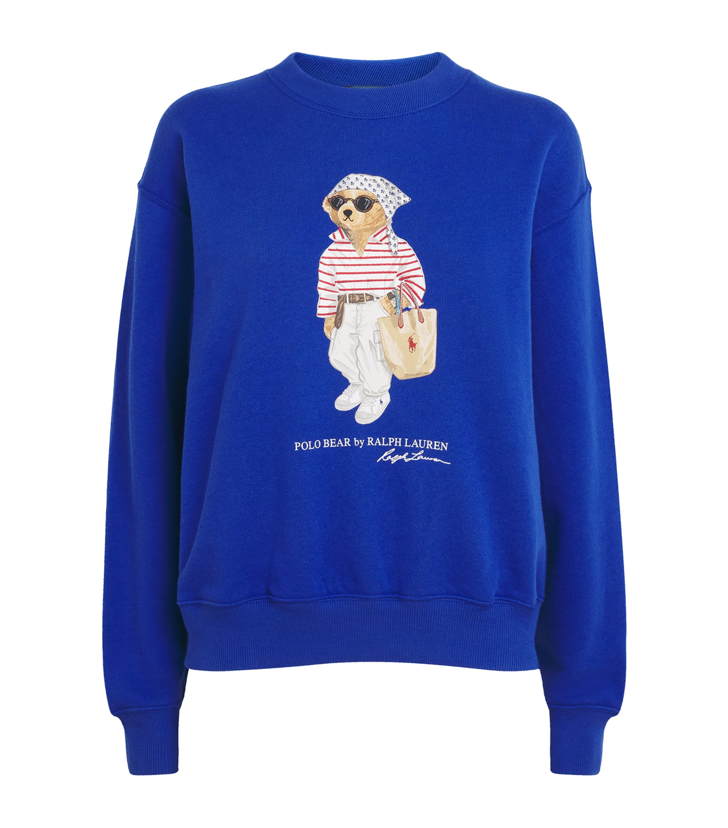 Polo Ralph Lauren Womens Cotton-Blend Polo Bear Sweatshirt Gala Blue Image 1