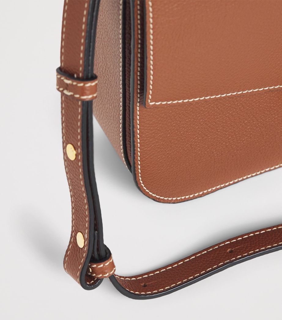 Leather Vancouver Cross-Body Bag TAN W/ECRU STITCHING Image 4