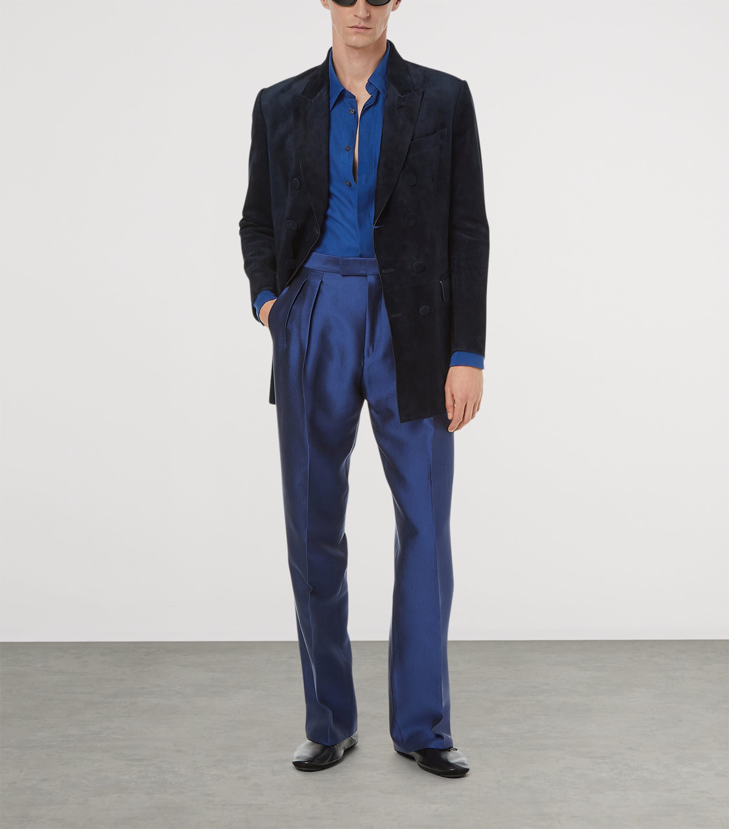 TOM FORD Mens Suede Double-Breasted Blazer Ucc Image 2