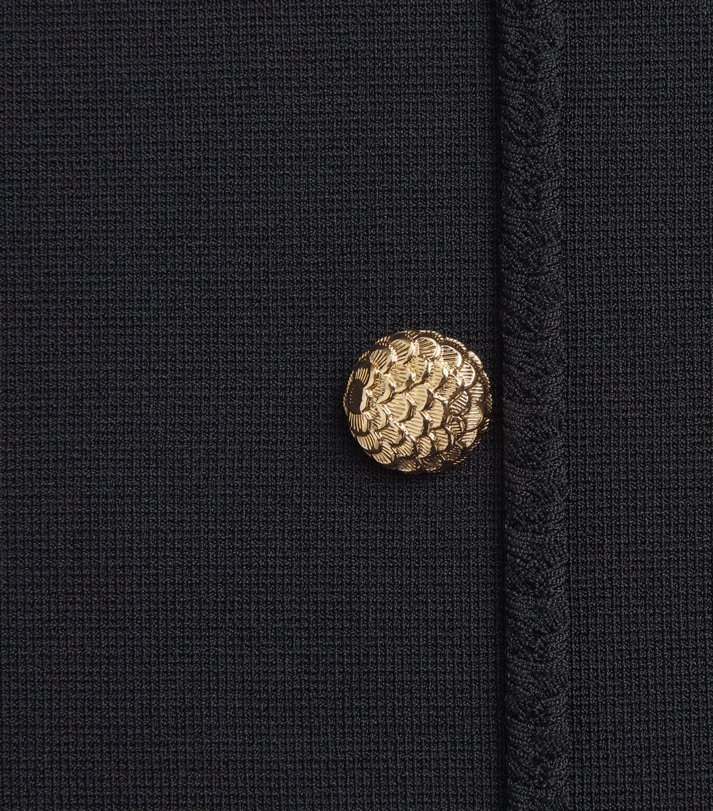 Claudie Pierlot Womens Braid-Detail Knitted Top Black Image 6