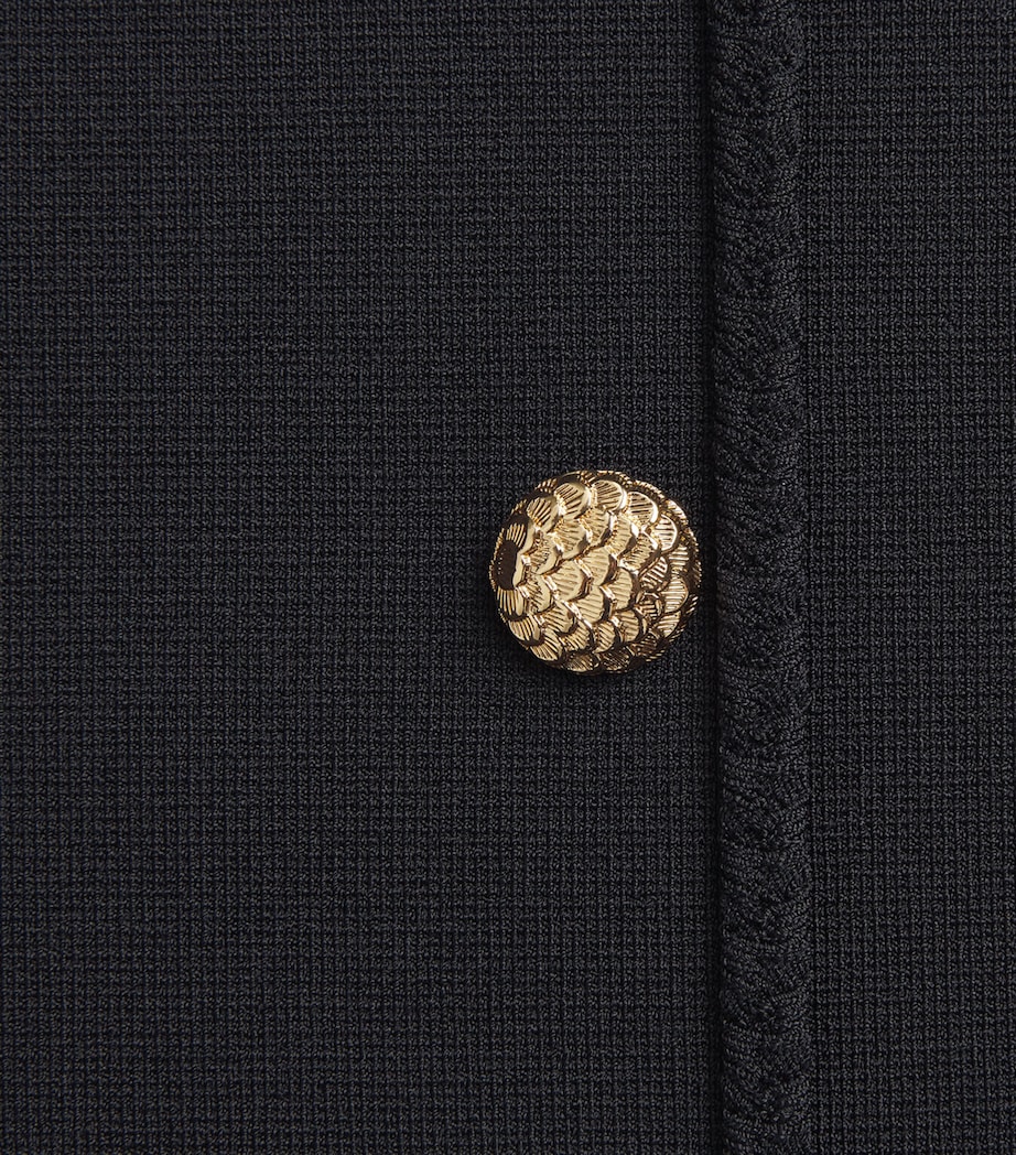 Claudie Pierlot Womens Braid-Detail Knitted Top Black Image 6