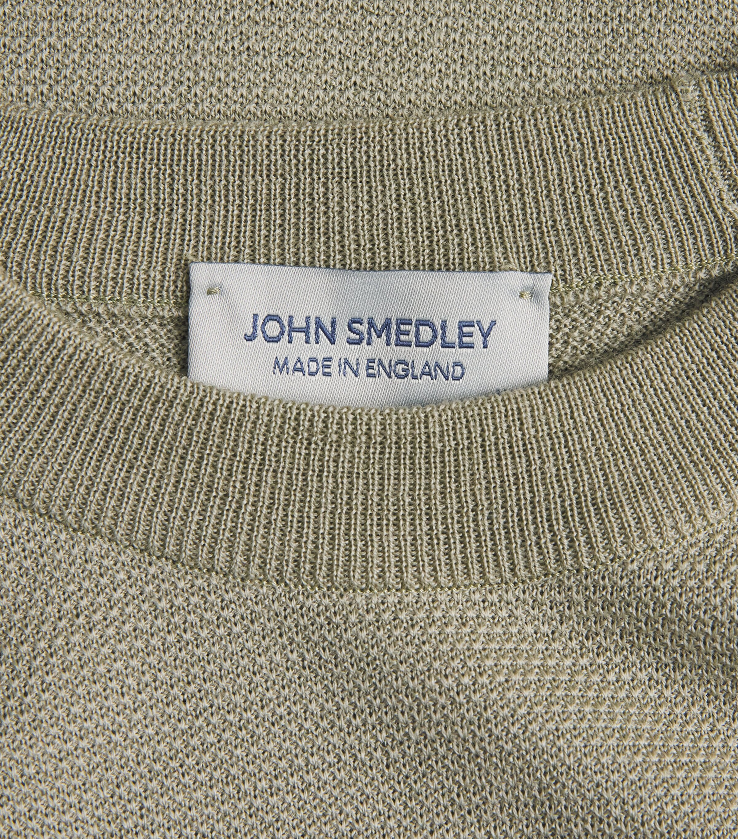John Smedley Mens Merino Wool Textured Sweater Thistle Dew Image 6