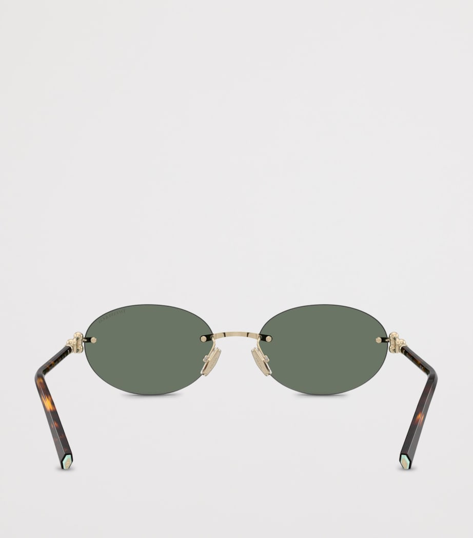 Tiffany & Co. Metal TF3104D Oval Sunglasses Gold Image 4