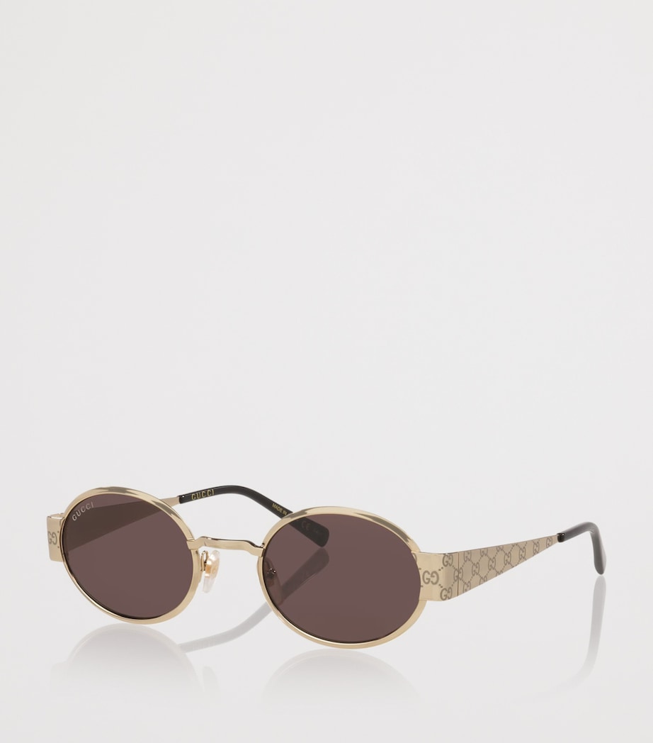 Gucci Metal Round Sunglasses Gold Image 2