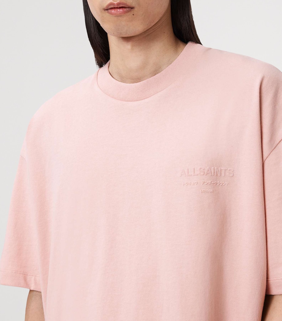 AllSaints Mens Organic Cotton Xander T-Shirt Sunbaked Pink Image 6