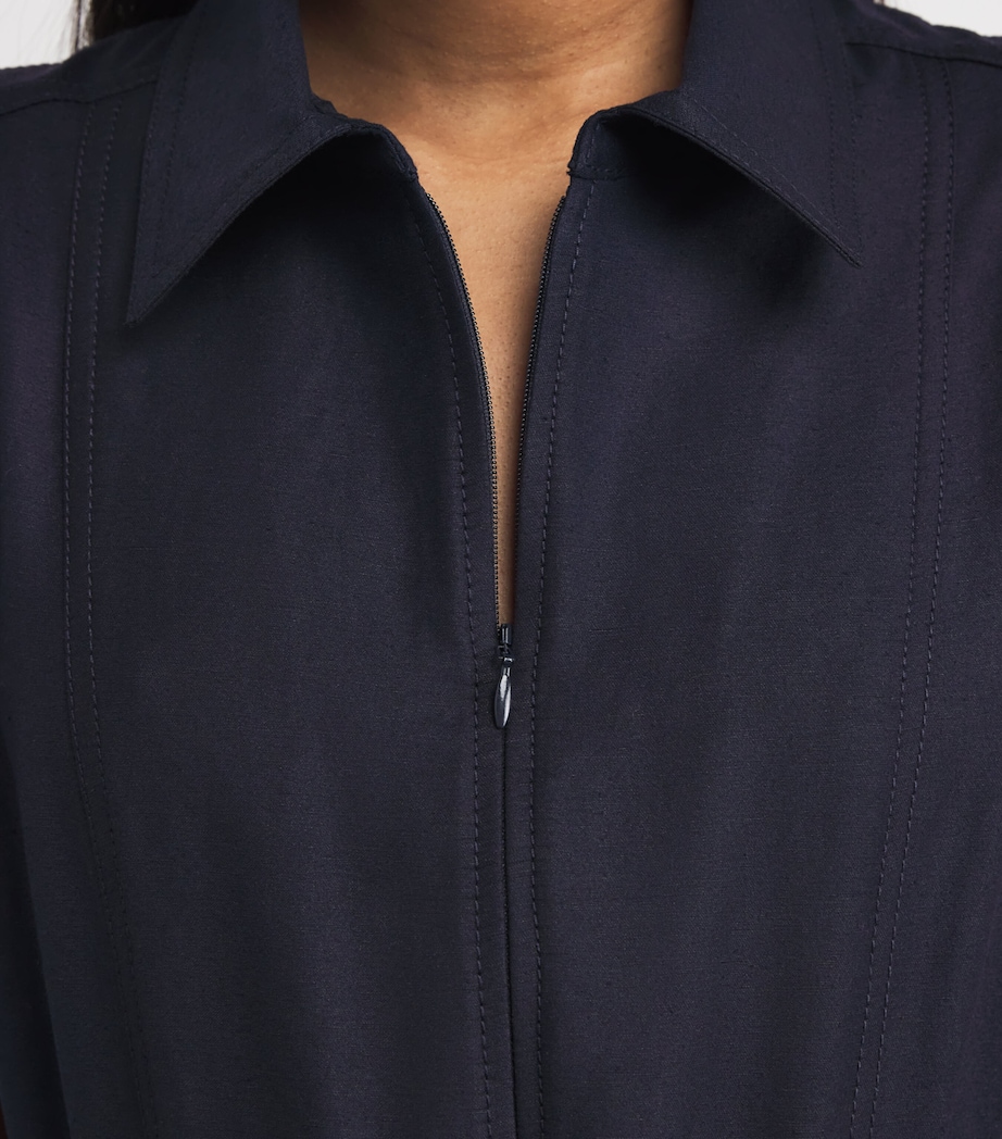 ME+EM Womens Drawstring Midi Shirt Dress Navy Image 3