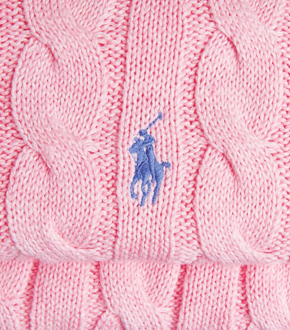 Polo Ralph Lauren Mens Cotton Cable-Knit Sweater Ballet Pink Hthr Image 6